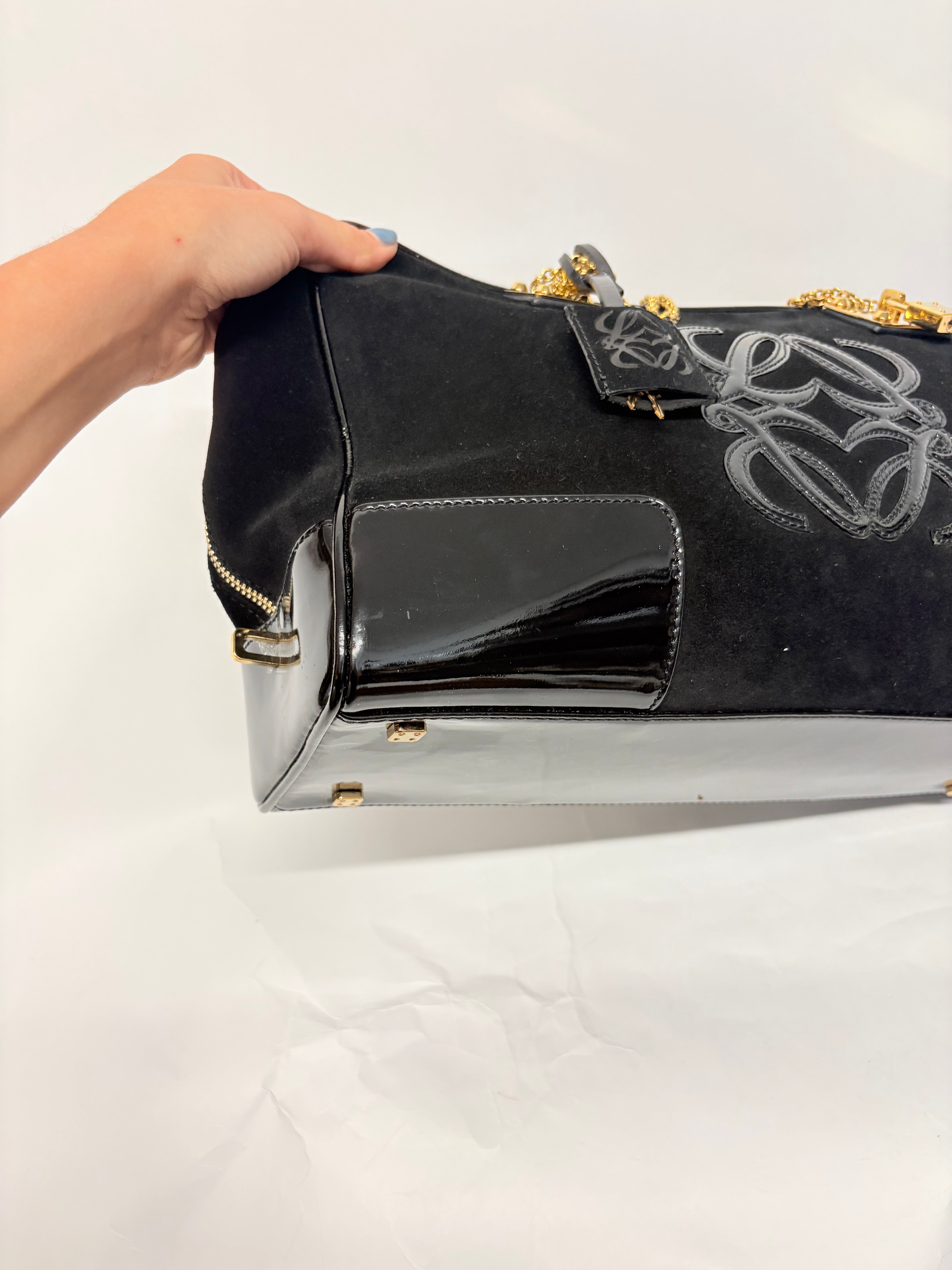 Loewe Amazona 36 Joya Ante y Charol Negro – Edición Especial Vintage
