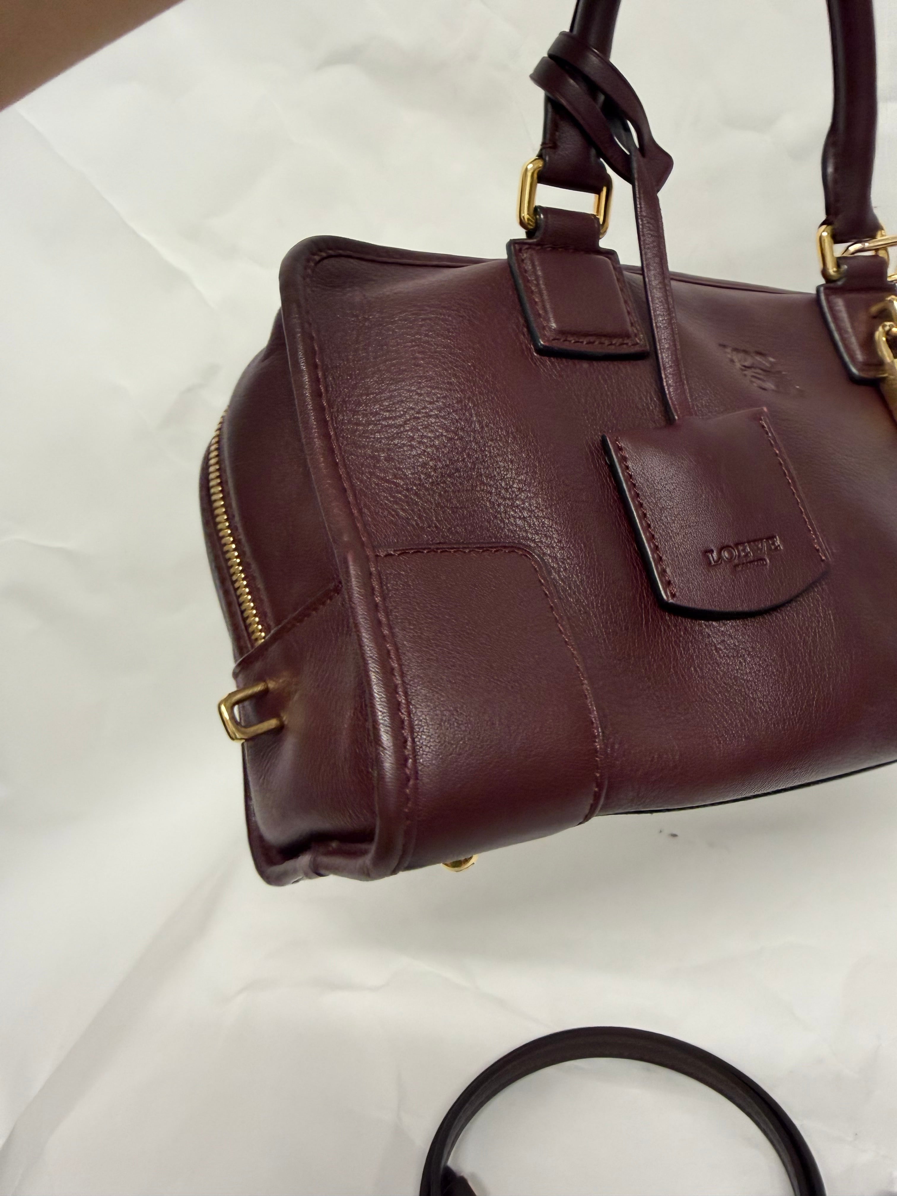 Loewe amazona burdeos oscuro 28 con 2 bandoleras