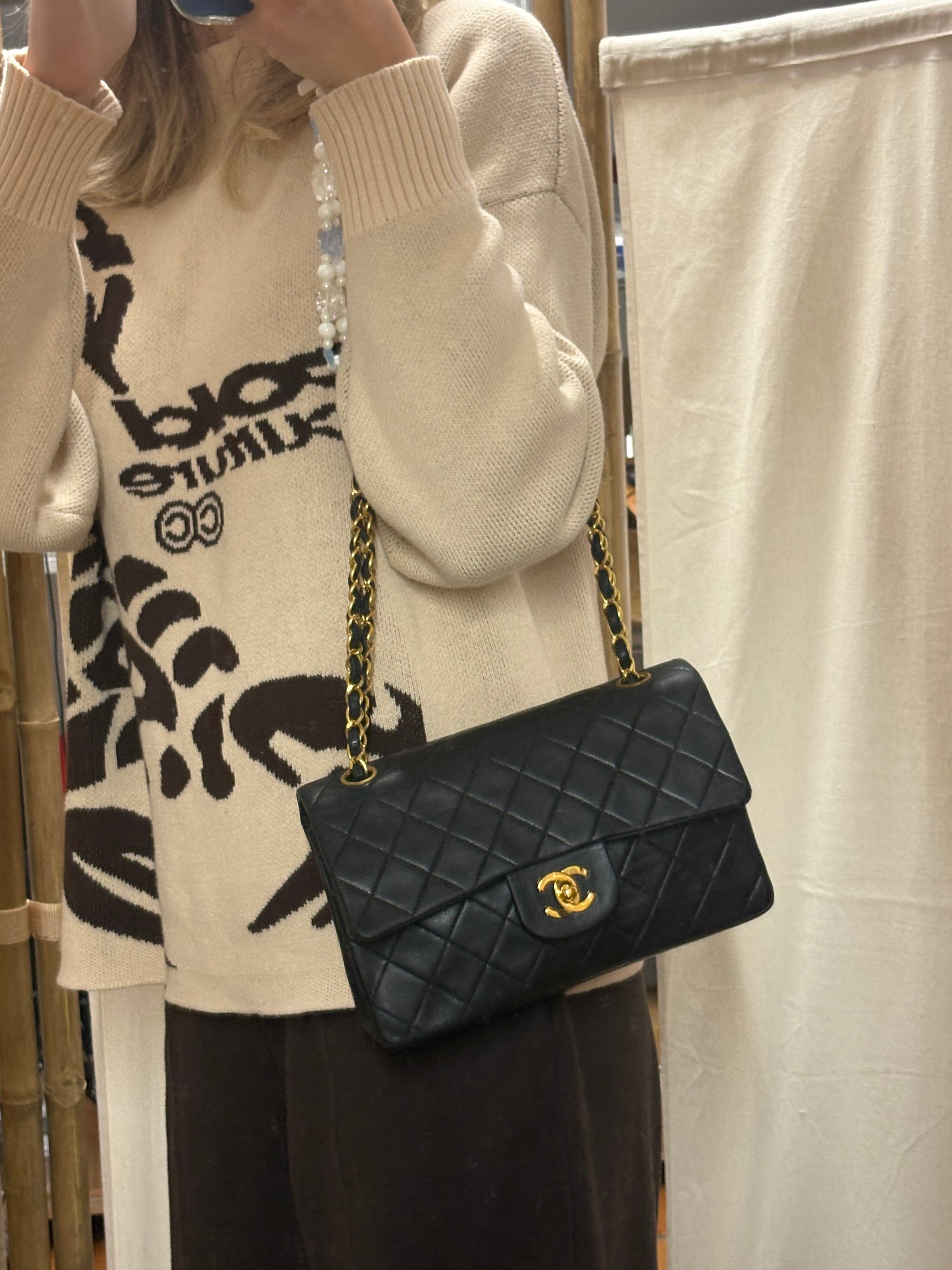 Chanel Timeless Matelassé 23 Double Flap negro serie 1
