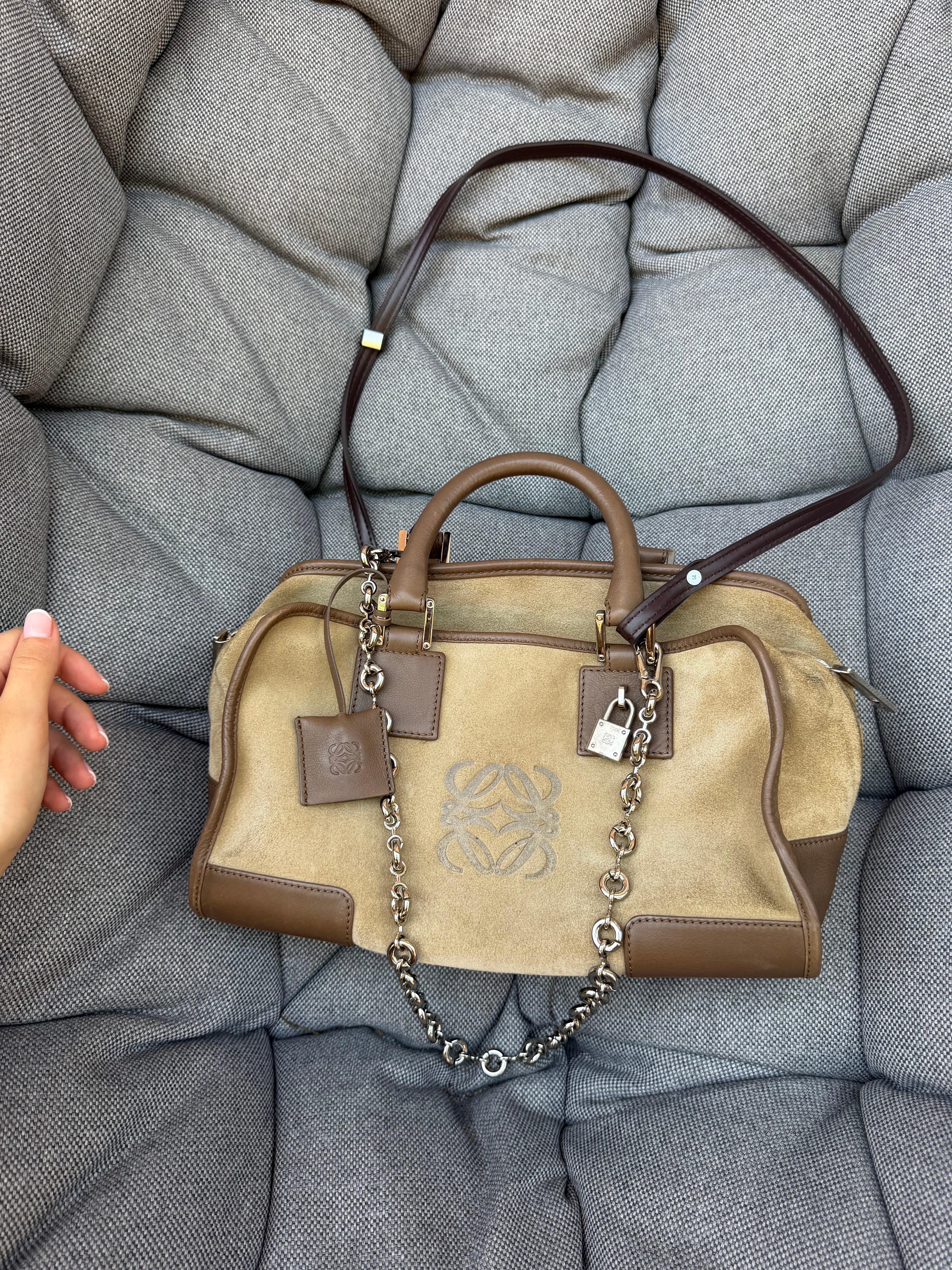 Loewe Amazona 28 Ante Beige Herrajes Plata