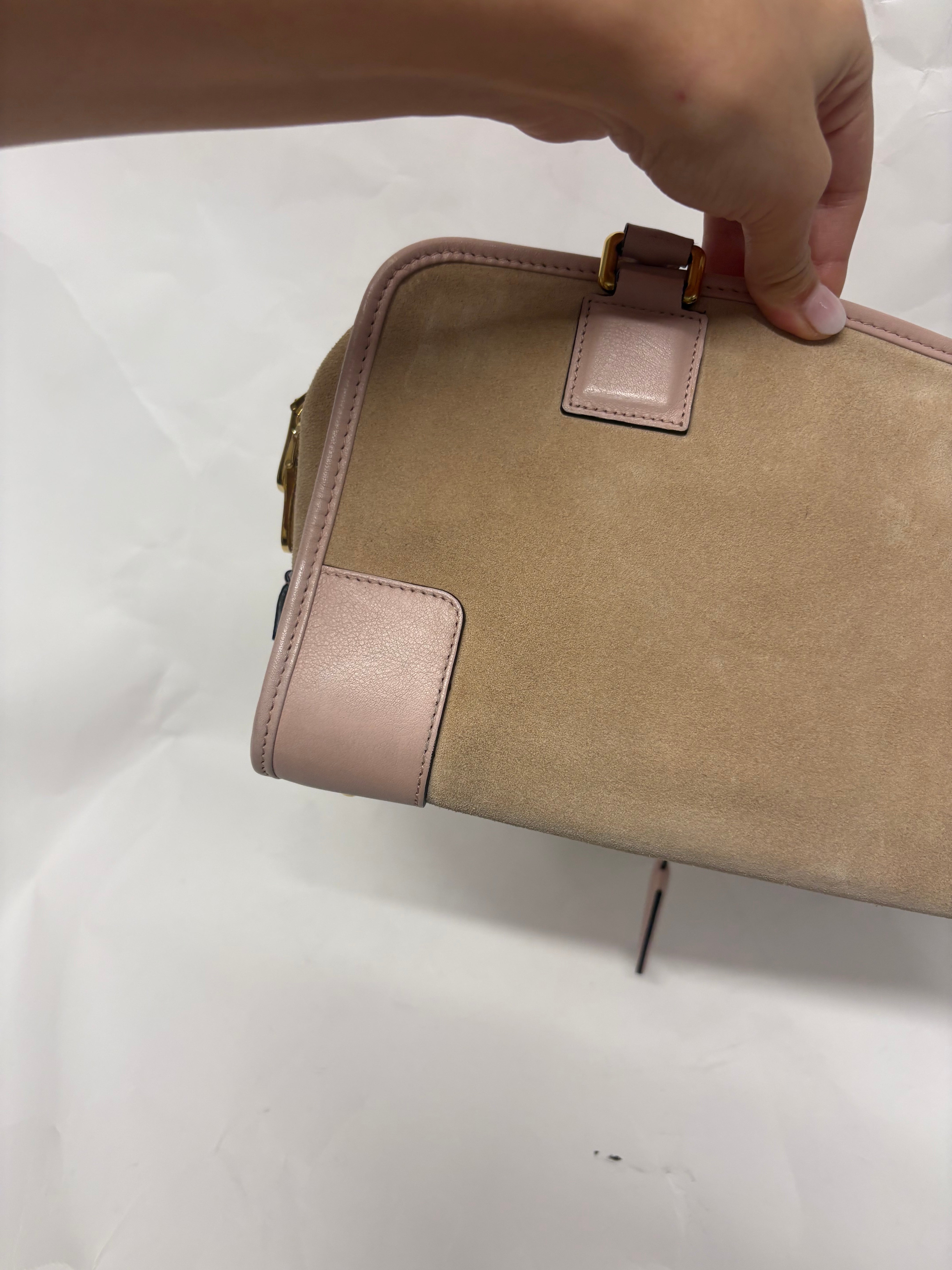 Loewe amazona 30 ante beige y rosa claro