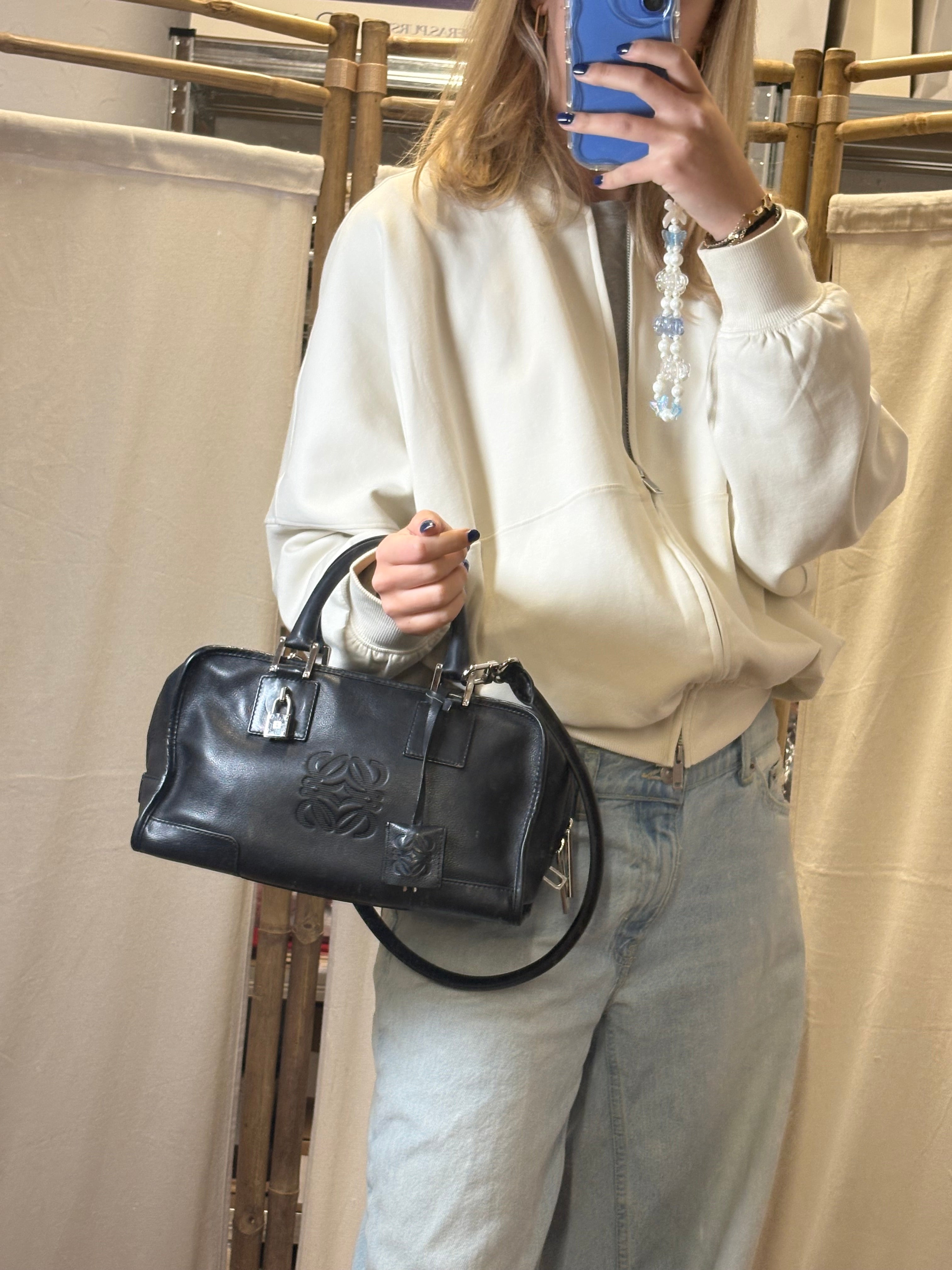 Loewe amazona 30 negro y plata con bandolera