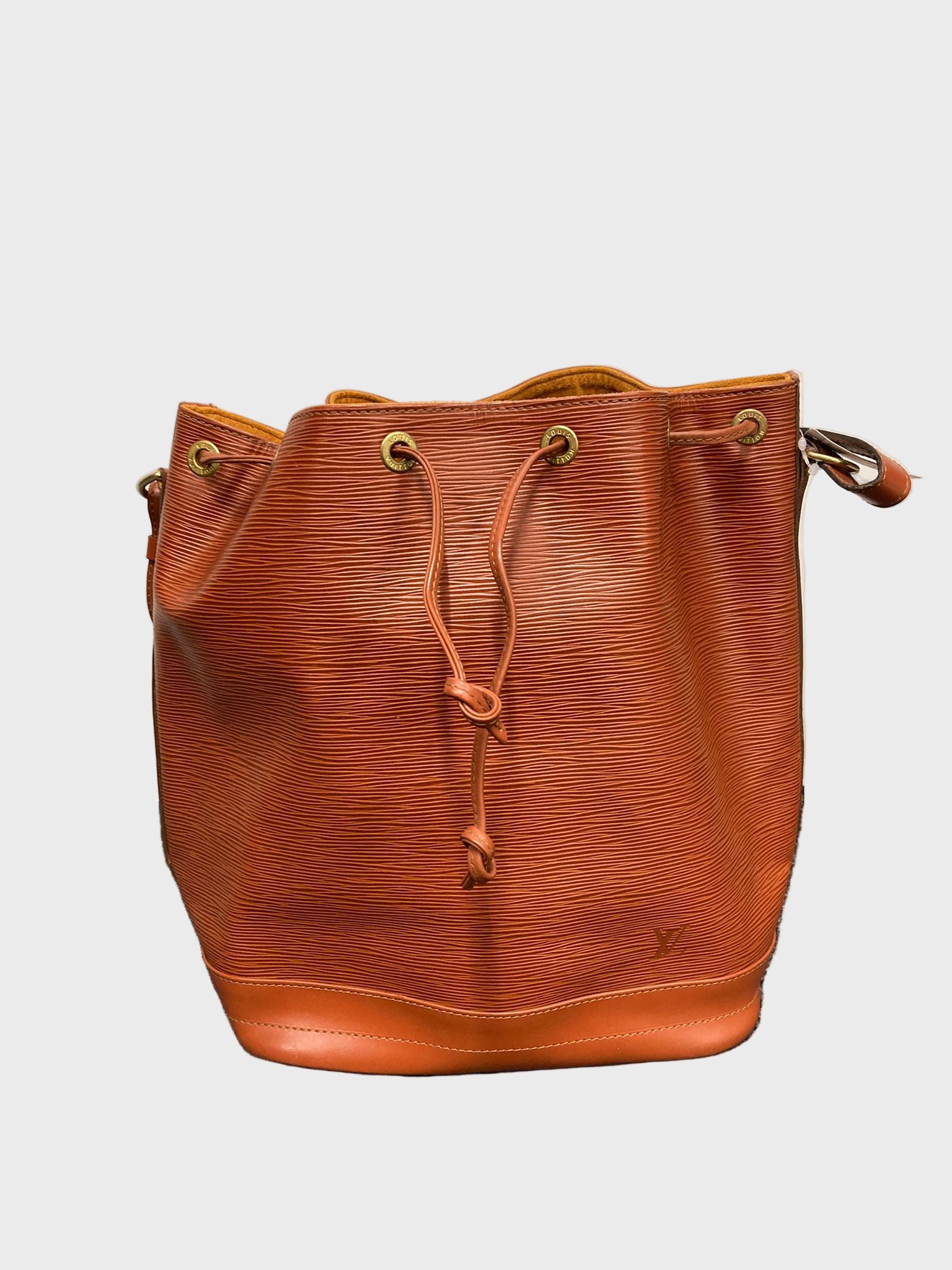 Louis Vuitton Noé Epi Leather Bucket Bag Marrón