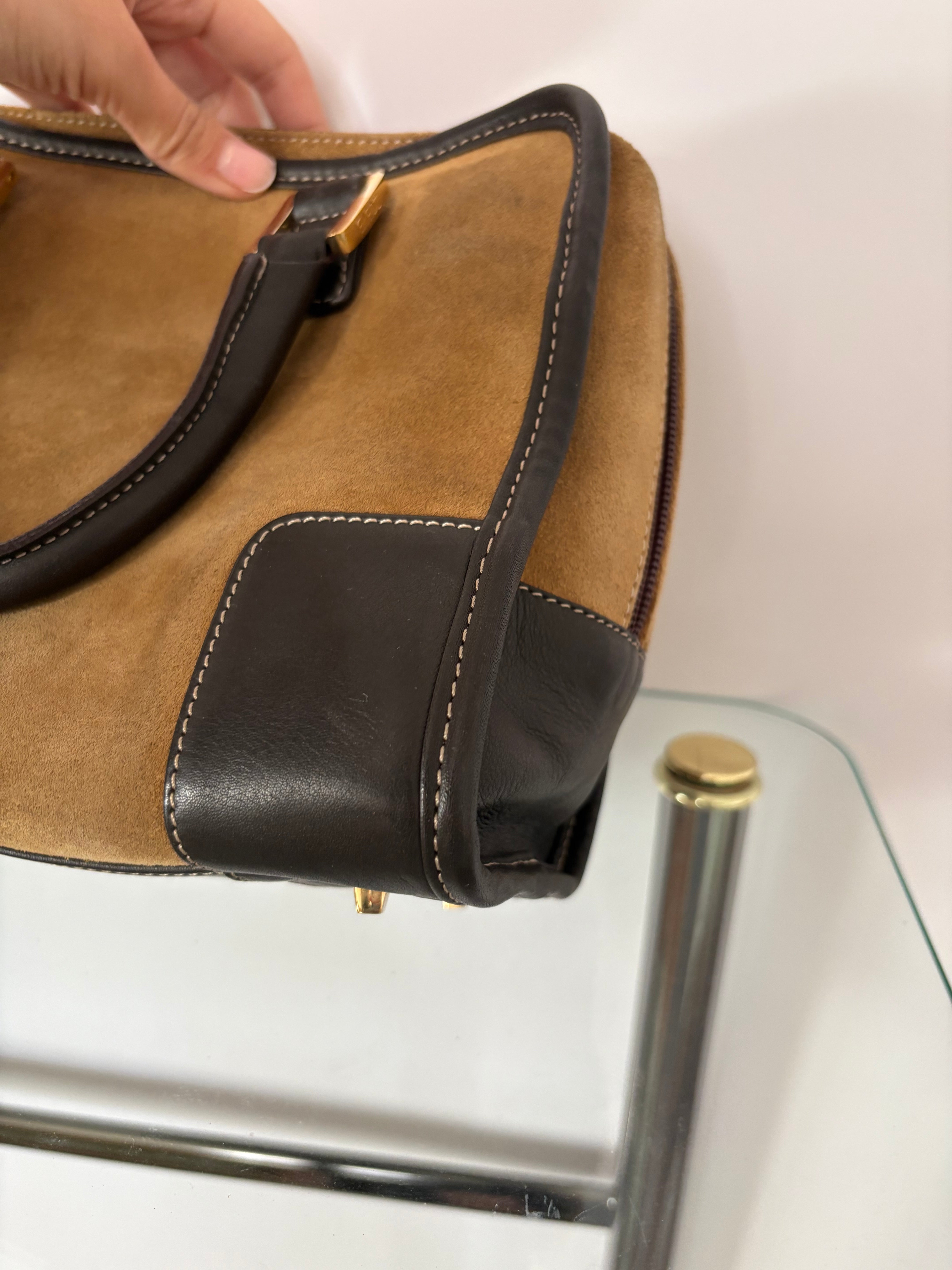 Loewe amazona 28 camel y marrón oscuro vintage