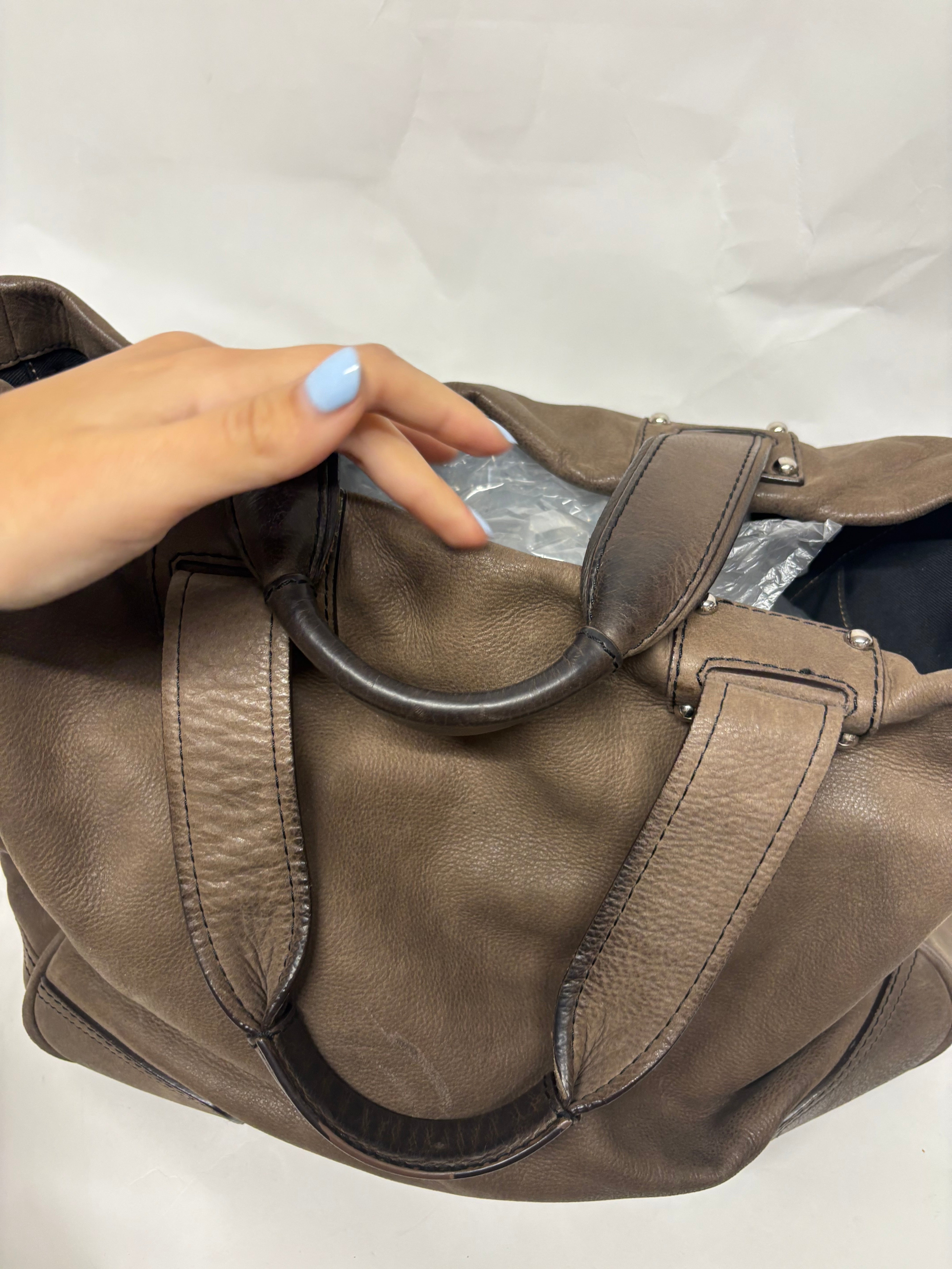 Loewe Tote Grande Piel Taupe Anagram con correa borlas extra