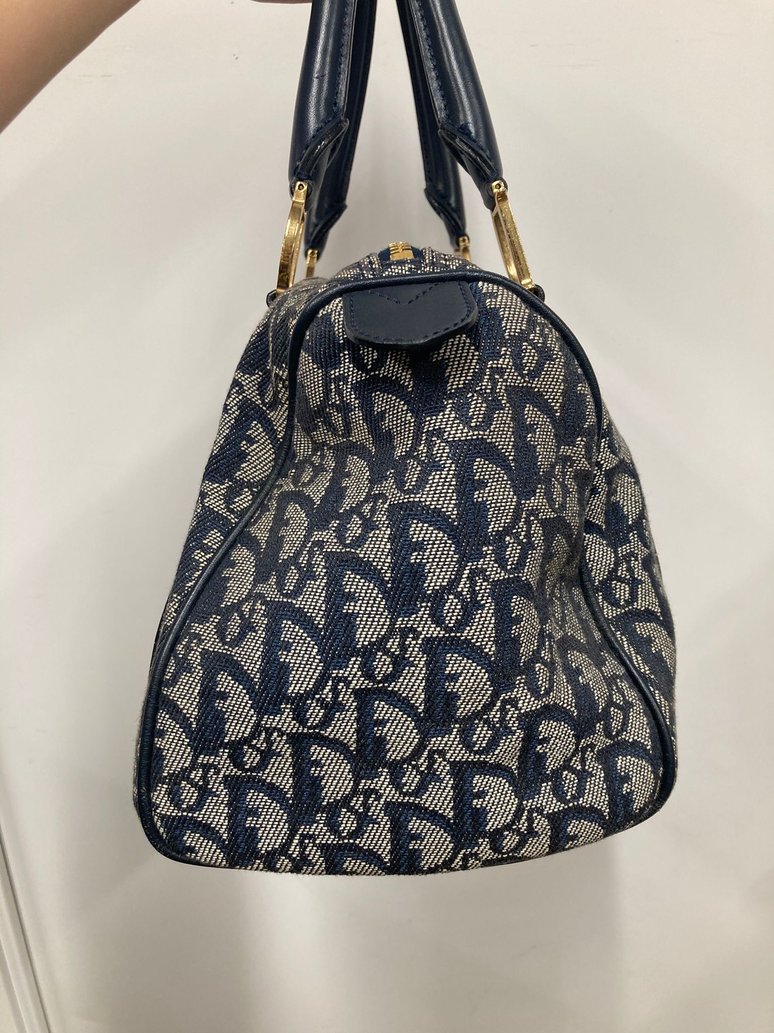 Bolso Dior trotter bowling Boston 25monograma Oblique azul marino