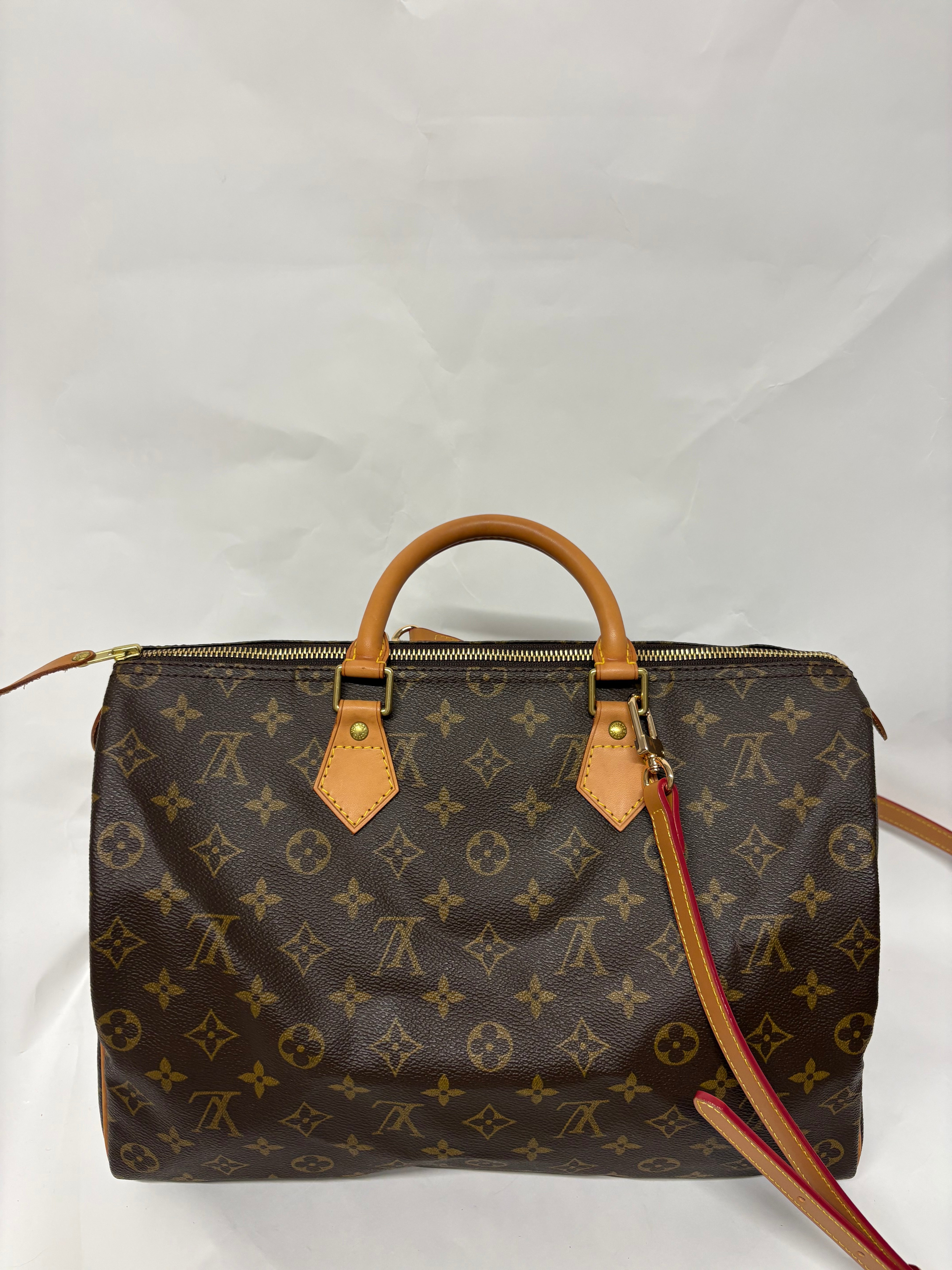 Louis Vuitton speedy 35 canvas monogram con bandolera extra