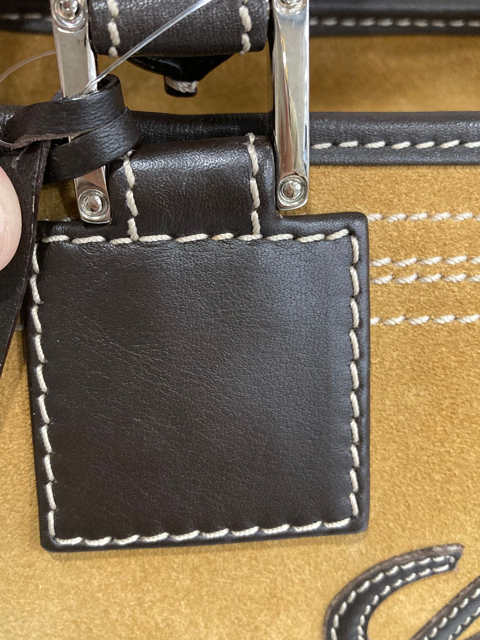 Loewe Amazona 28 Ante oro y Piel Camel/Marrón