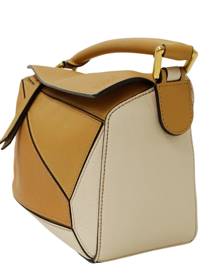 Loewe Puzzle Small Tricolor marrón/blanco