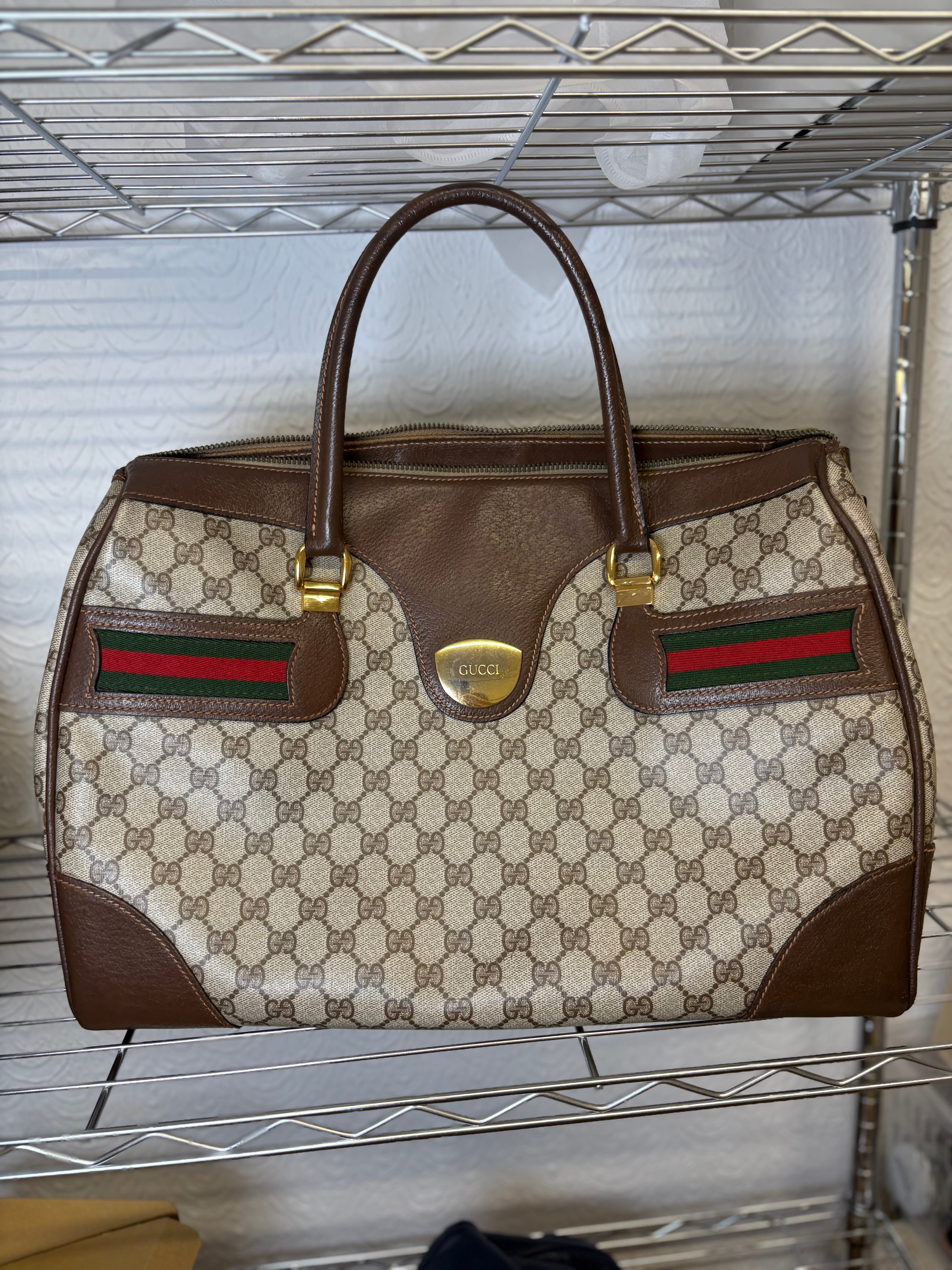 Gucci vintage gg supreme web boston XXL bag