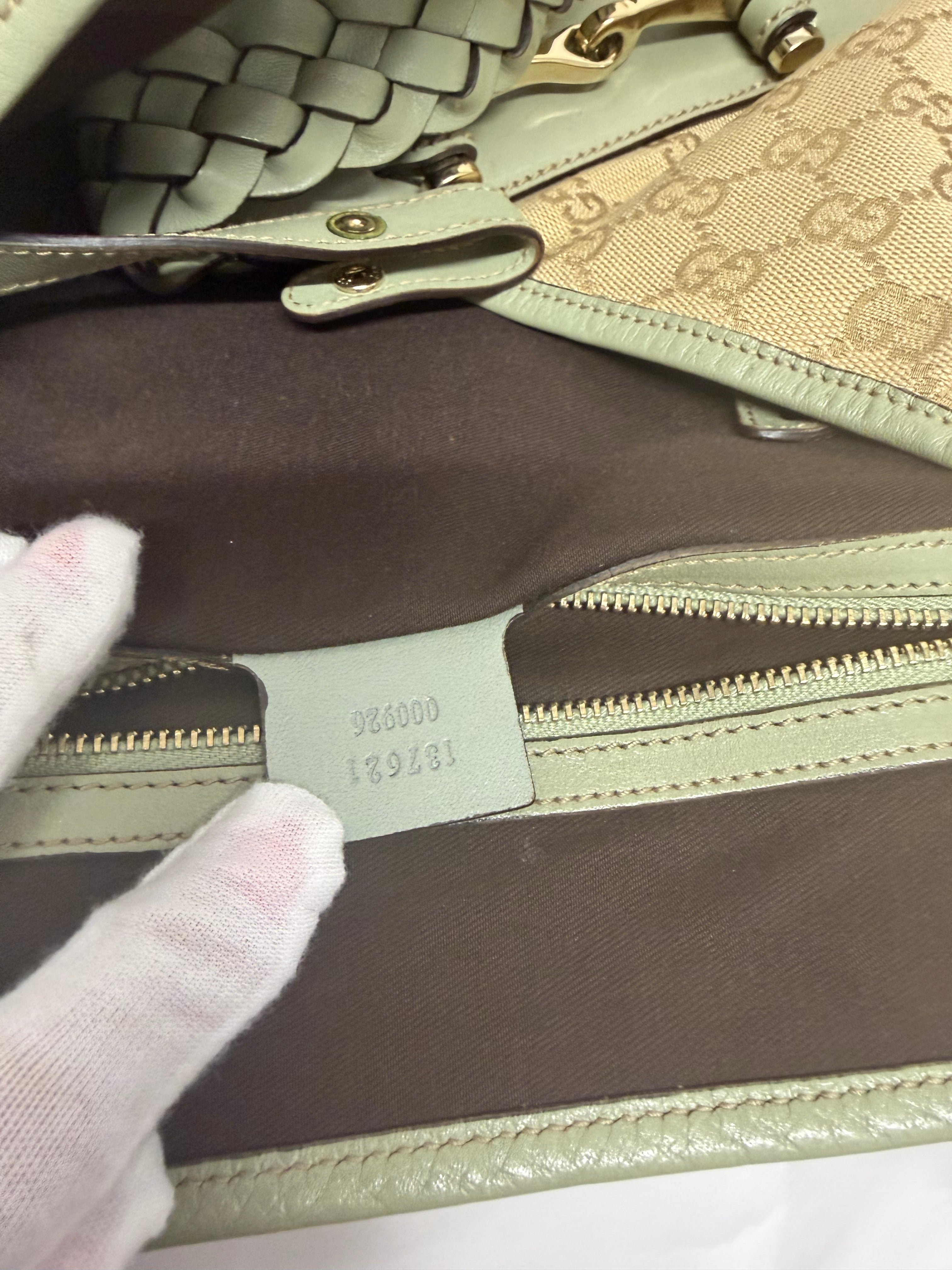 Gucci Pelham Horsebit GG Canvas Beige y Verde