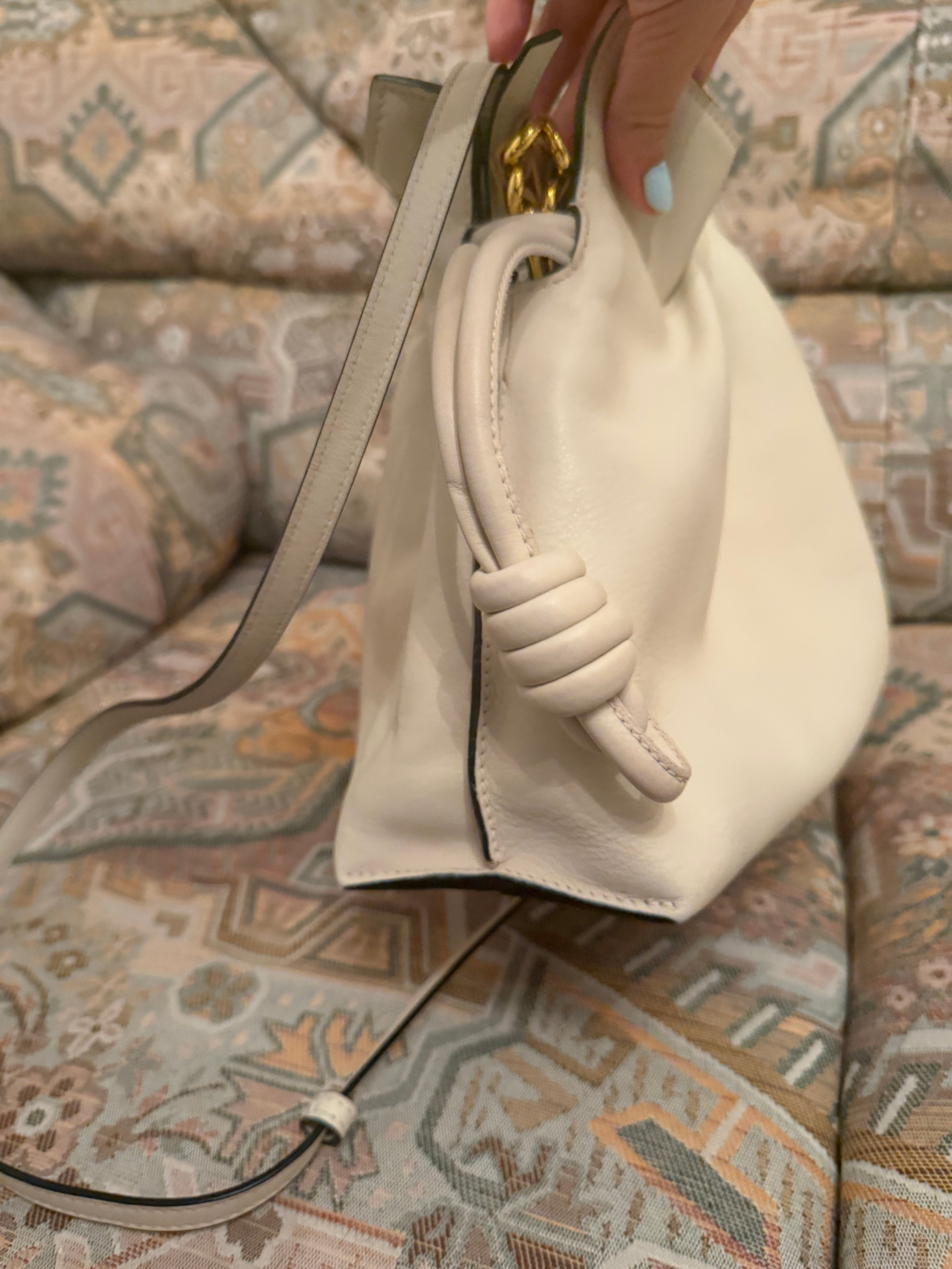 Loewe Flamenco Mediano Piel Blanco Roto
