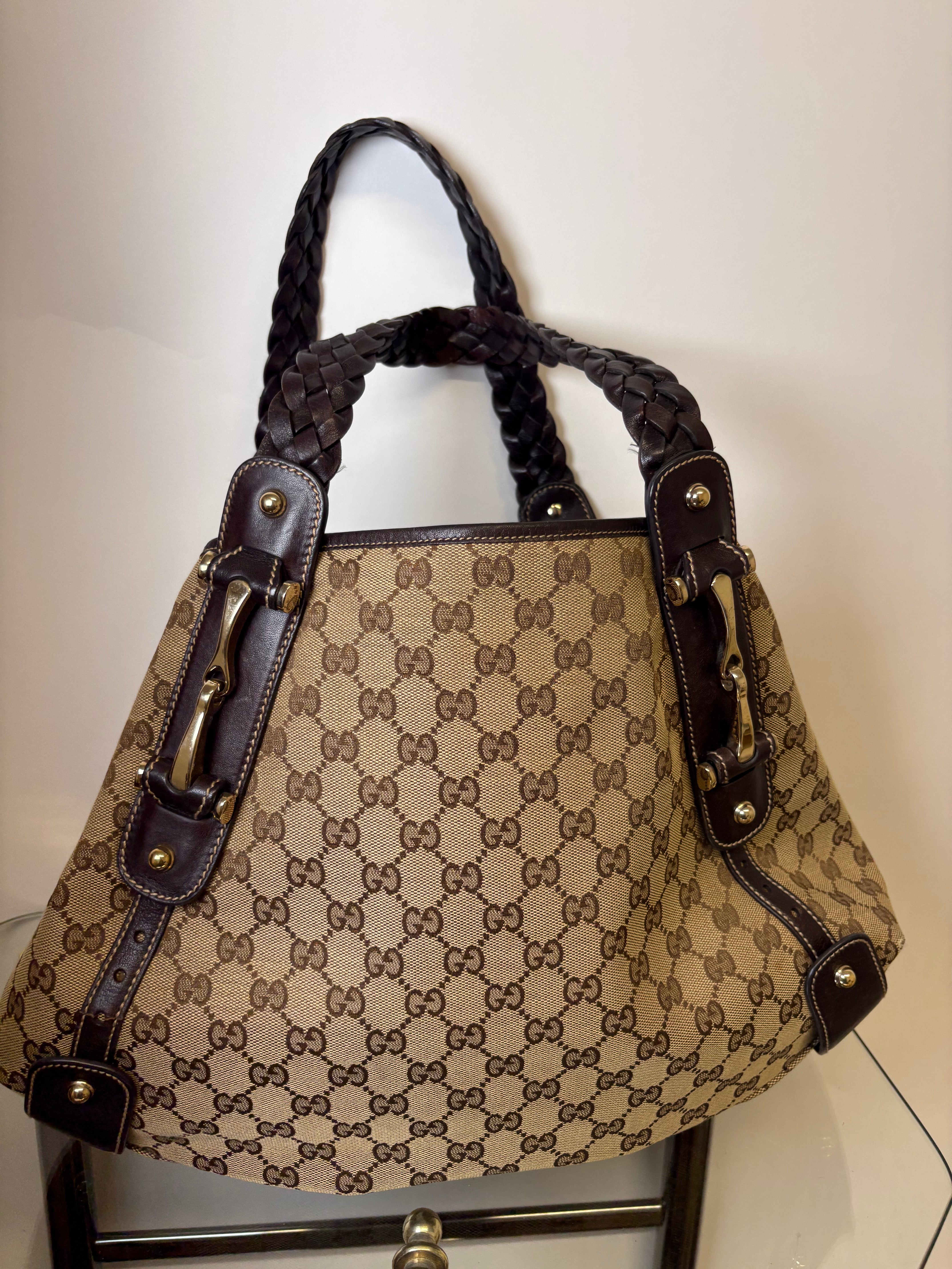 Gucci pelham gg canvas marron chocolate grande