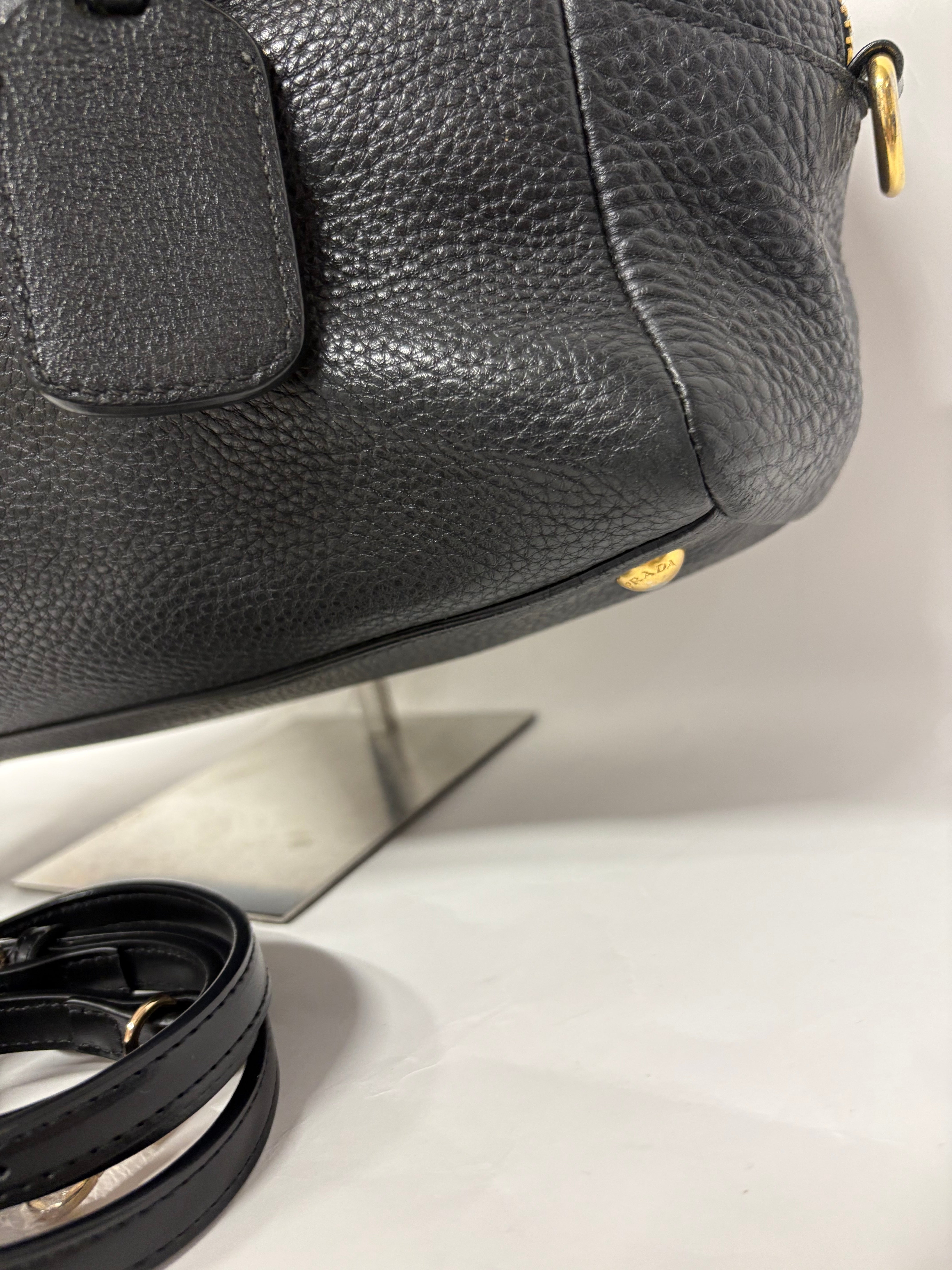 Prada Vitello Daino Negro 2-Way Original – Bandolera