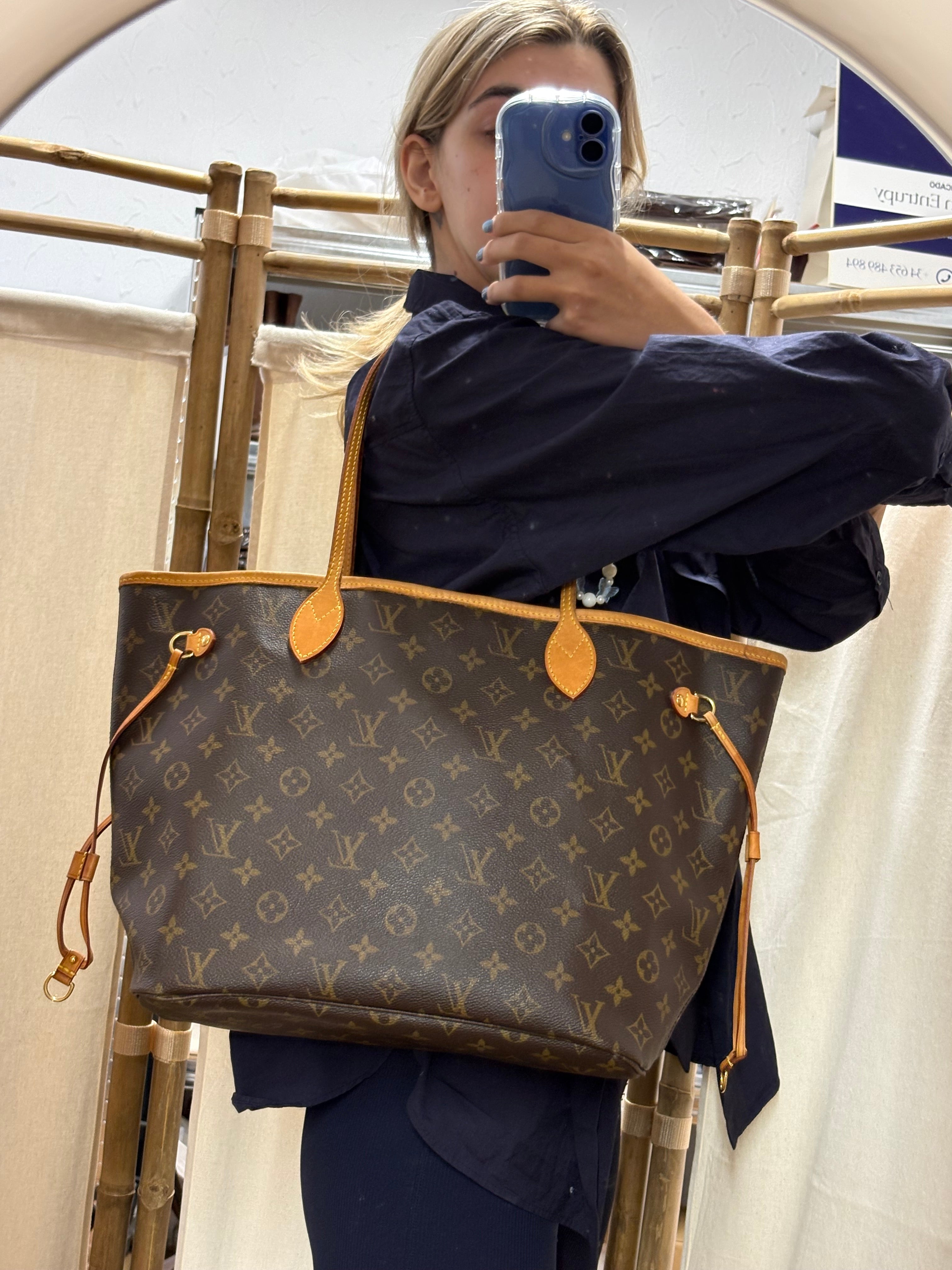 Louis Vuitton Neverfull MM Monogram y Beige