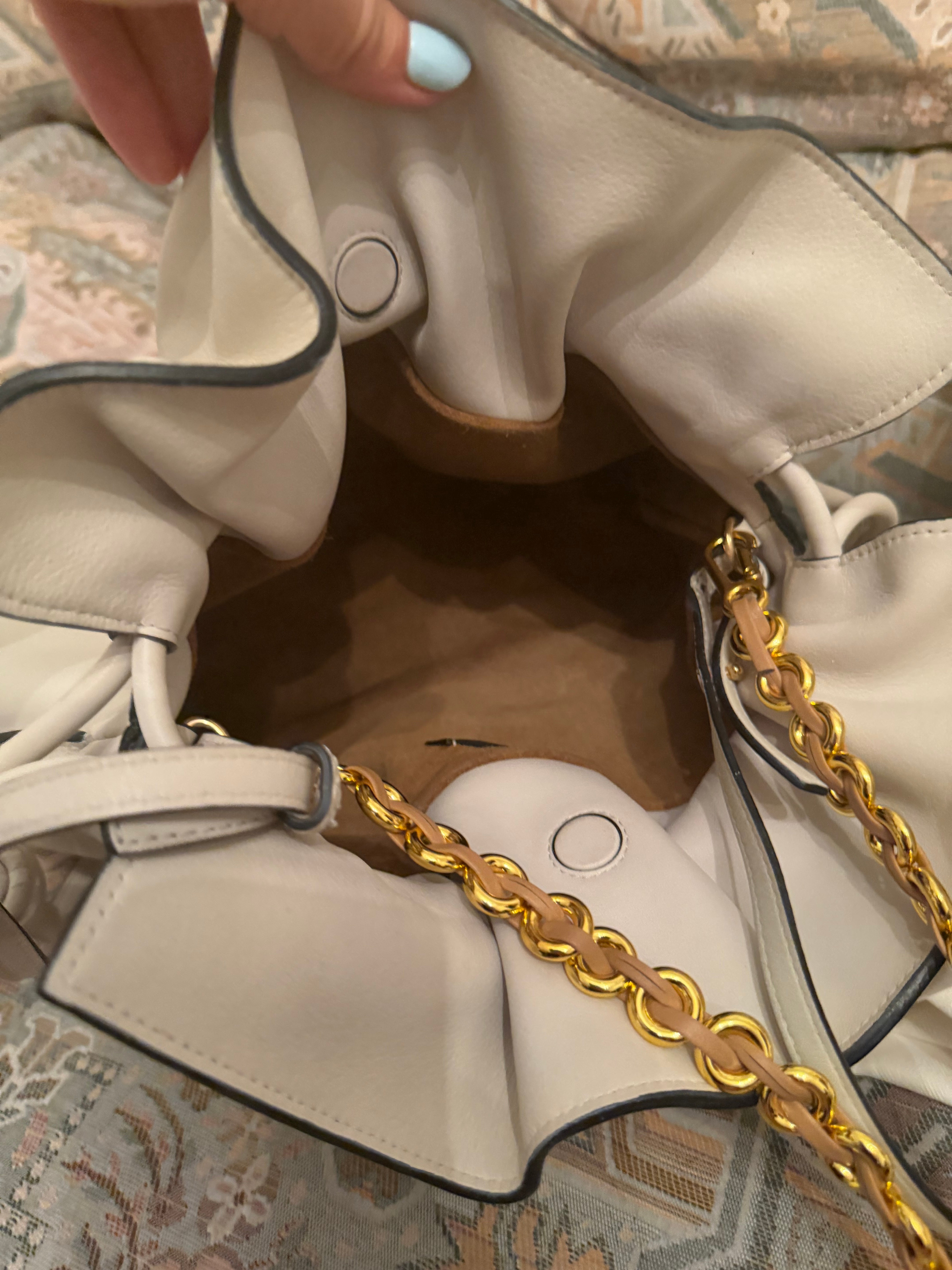 Loewe Flamenco Mediano Piel Blanco Roto