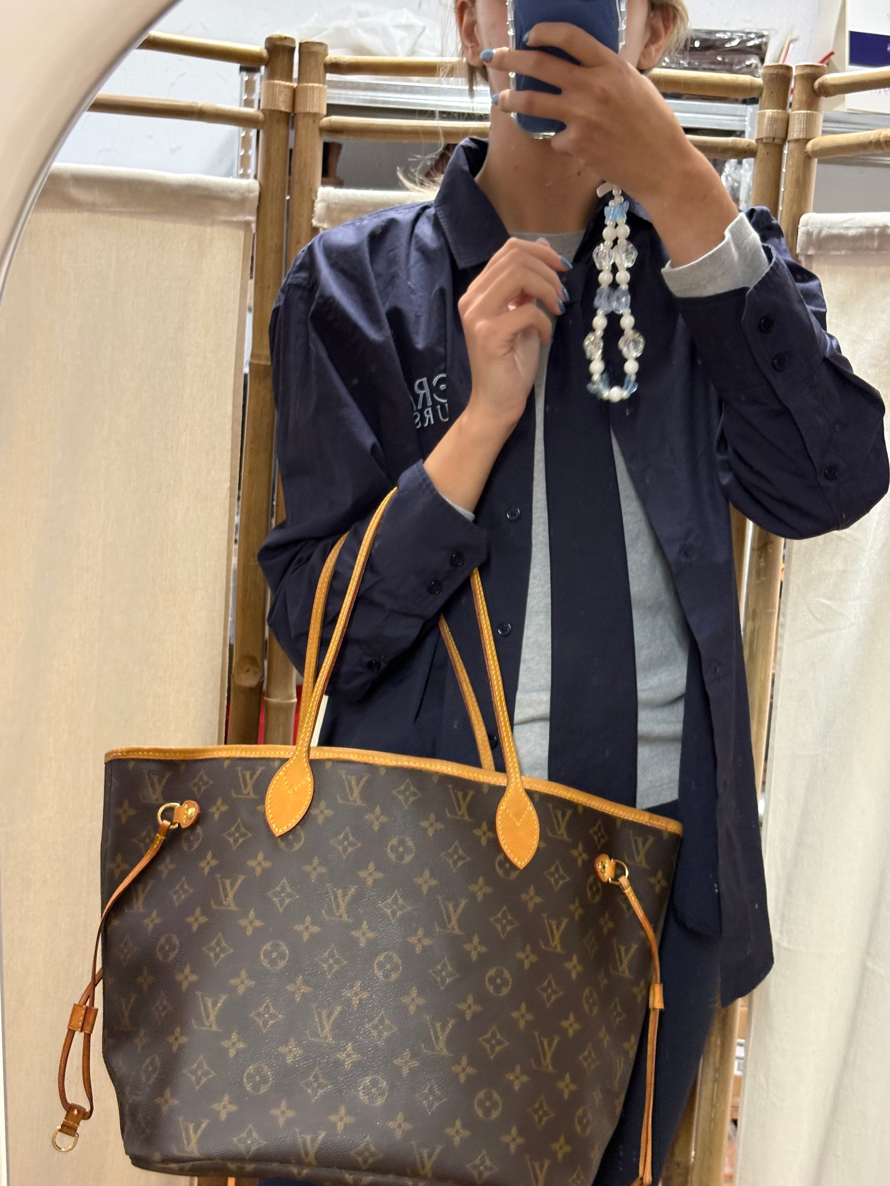 Louis Vuitton Neverfull MM Monogram y Beige