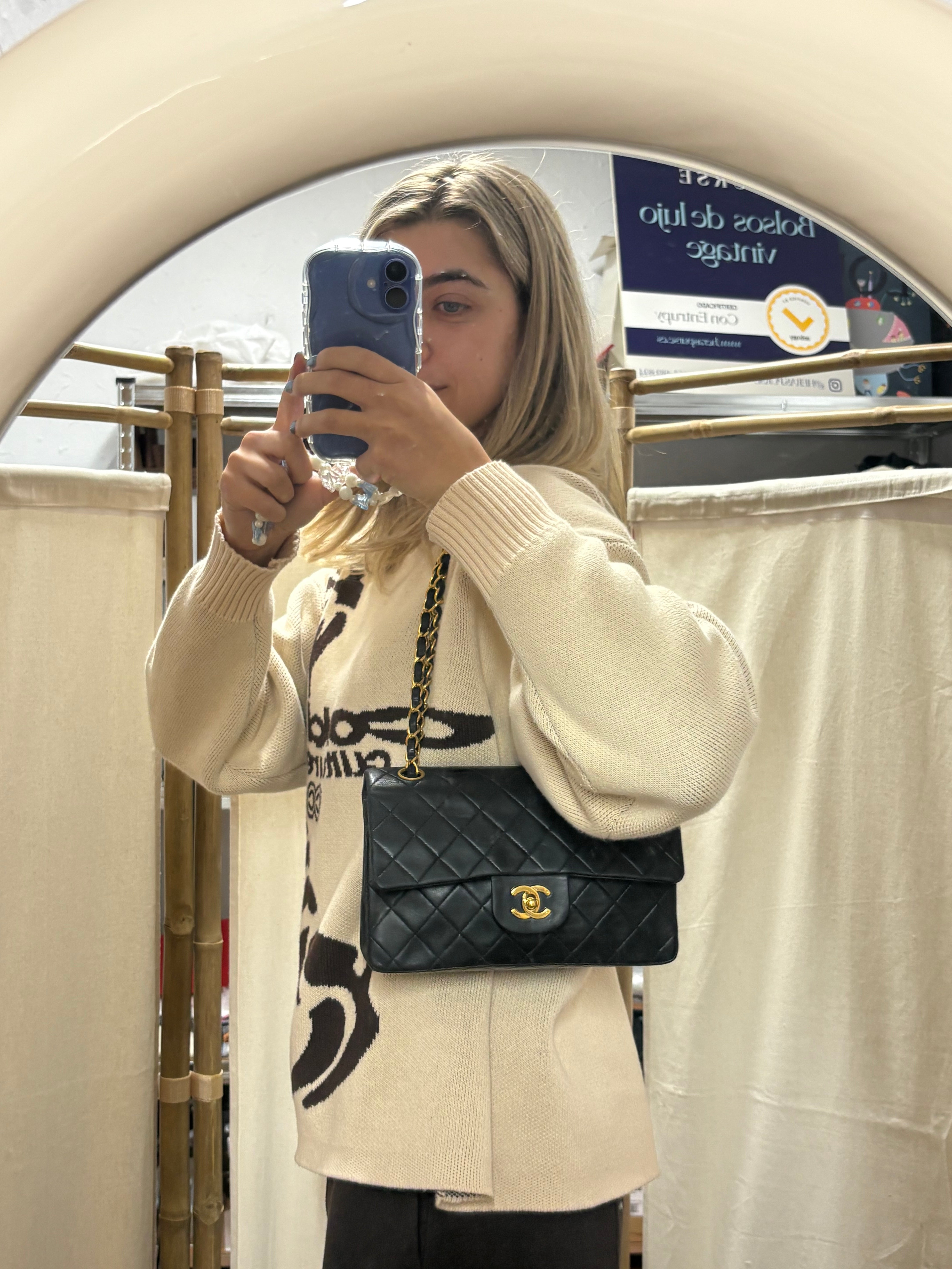 Chanel Timeless Matelassé 23 Double Flap negro serie 1