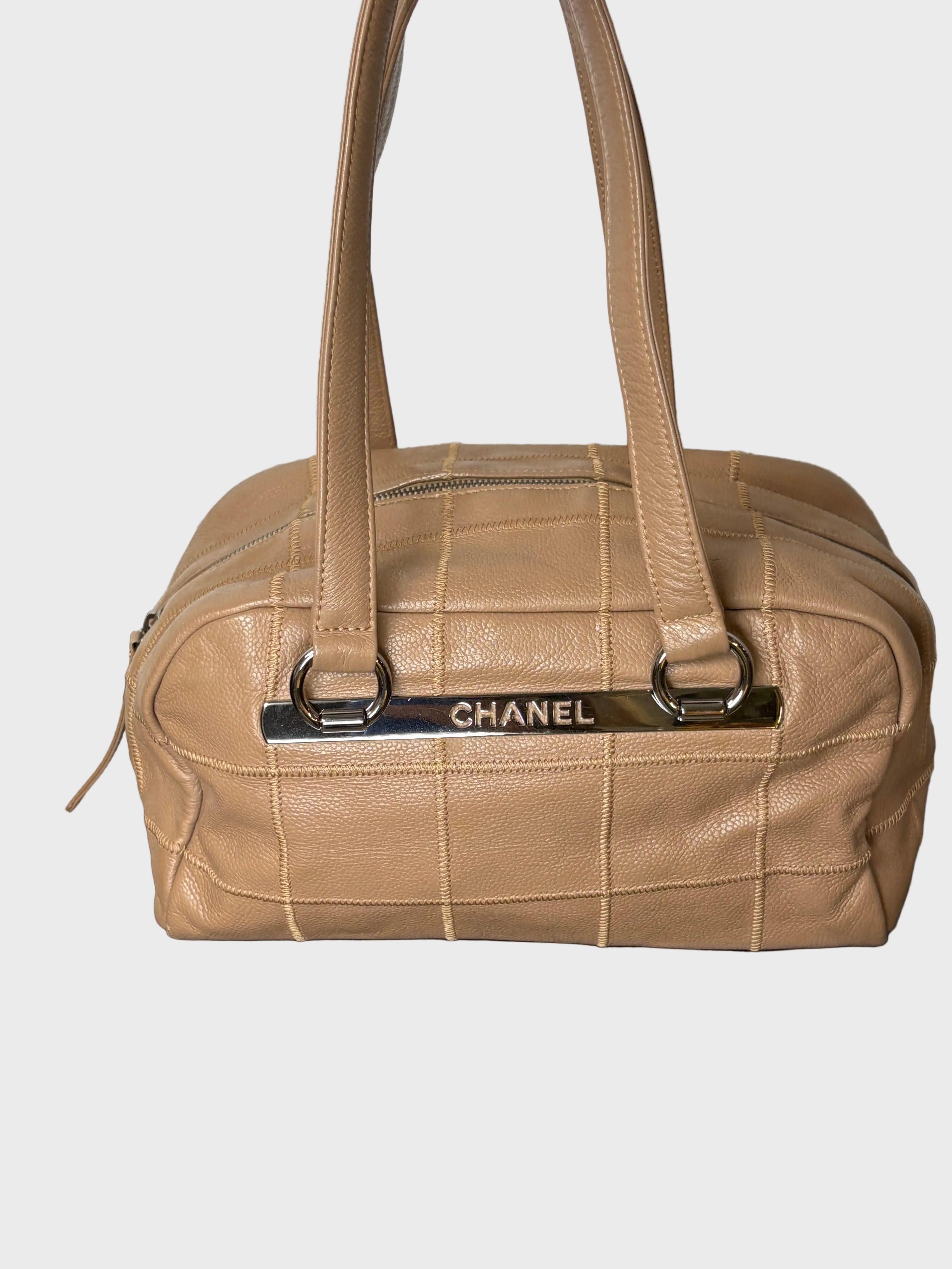 Chanel chocolate bar mini boston caviar camel