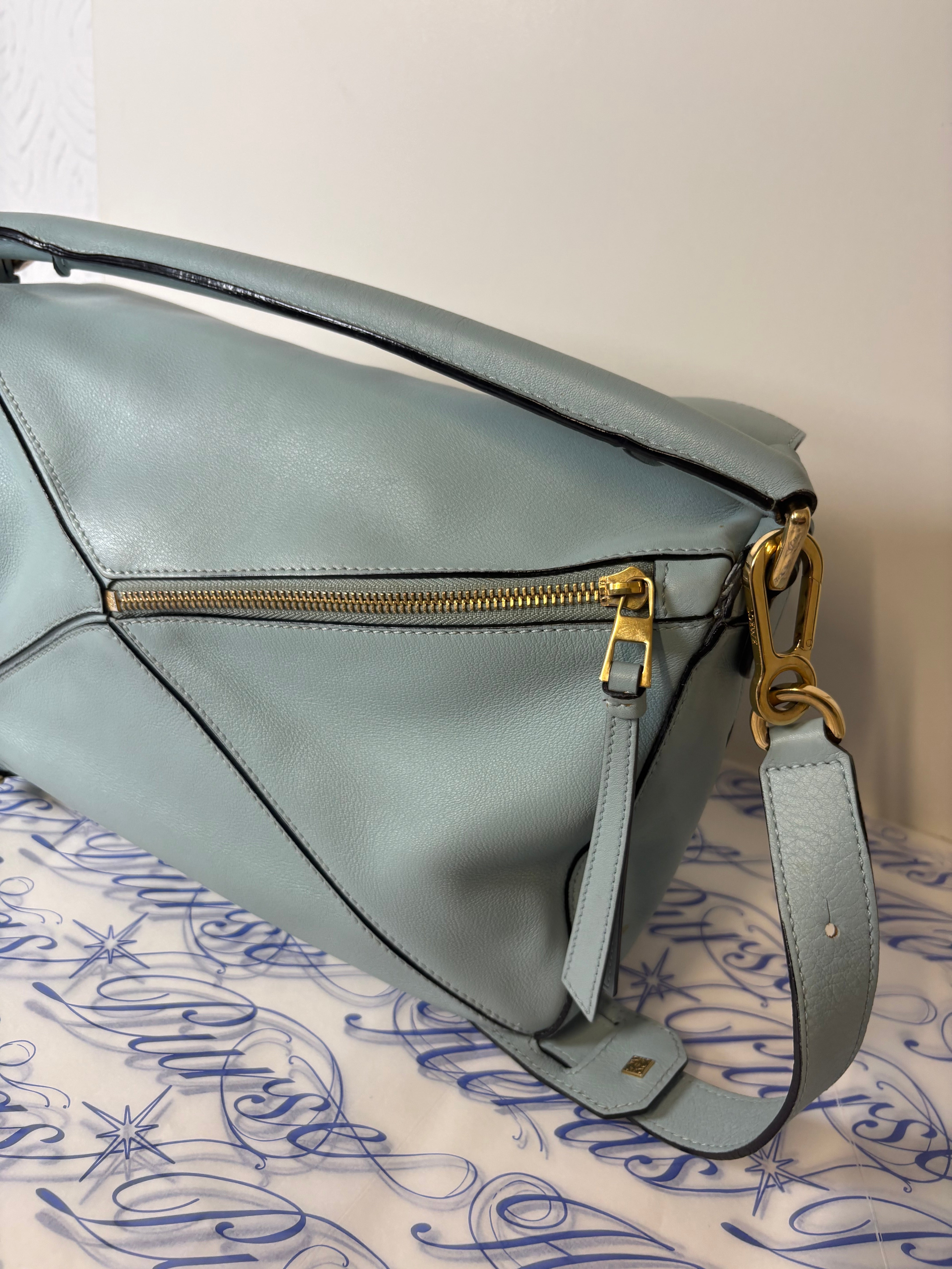 Loewe puzzle bag mediano sky baby blue