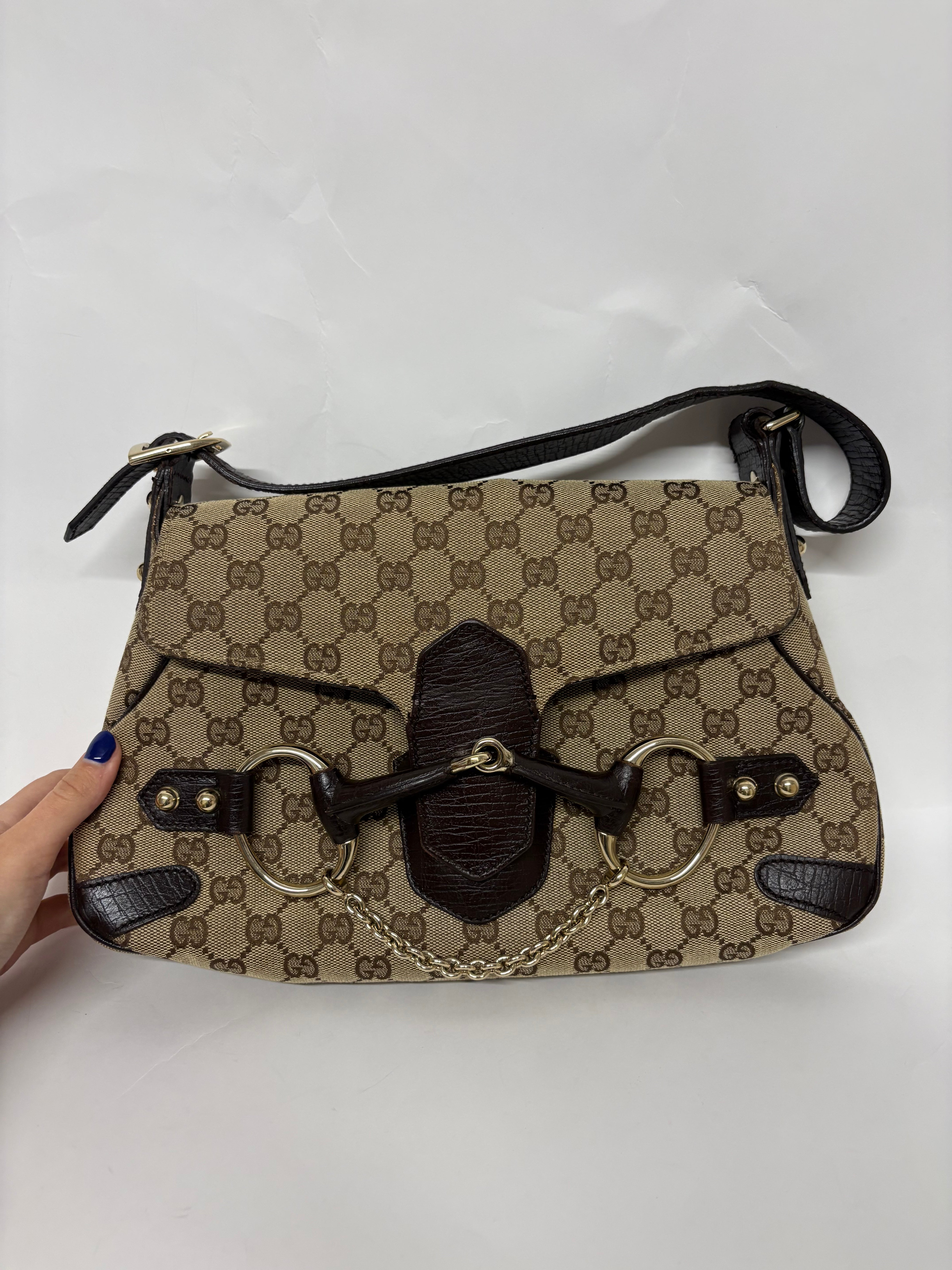 Gucci Horsebit Hobo GG Canvas Beige/Marrón – Iconic Chain & Bit