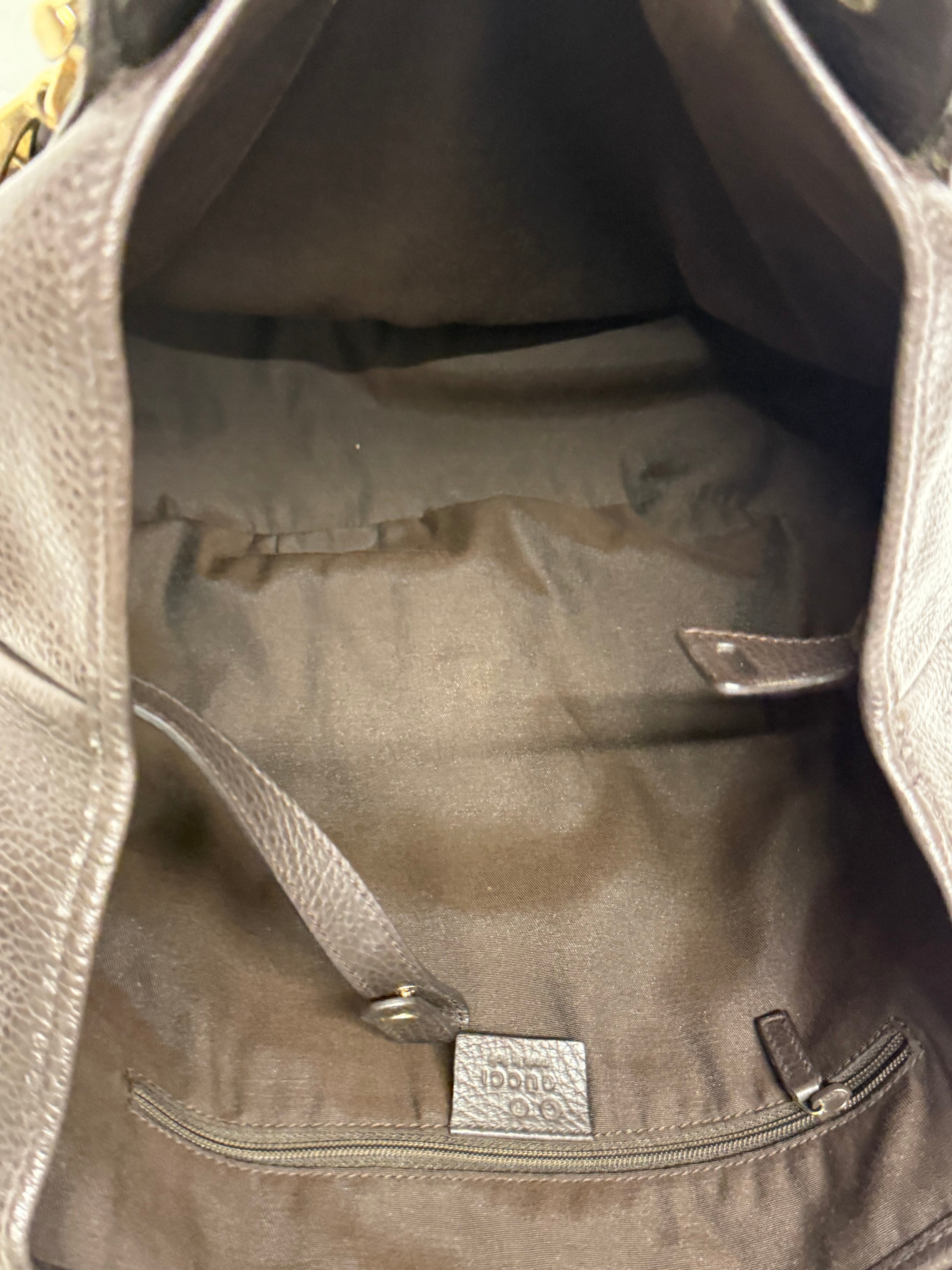 Gucci Pelham Guccissima Marrón Oscuro Piel