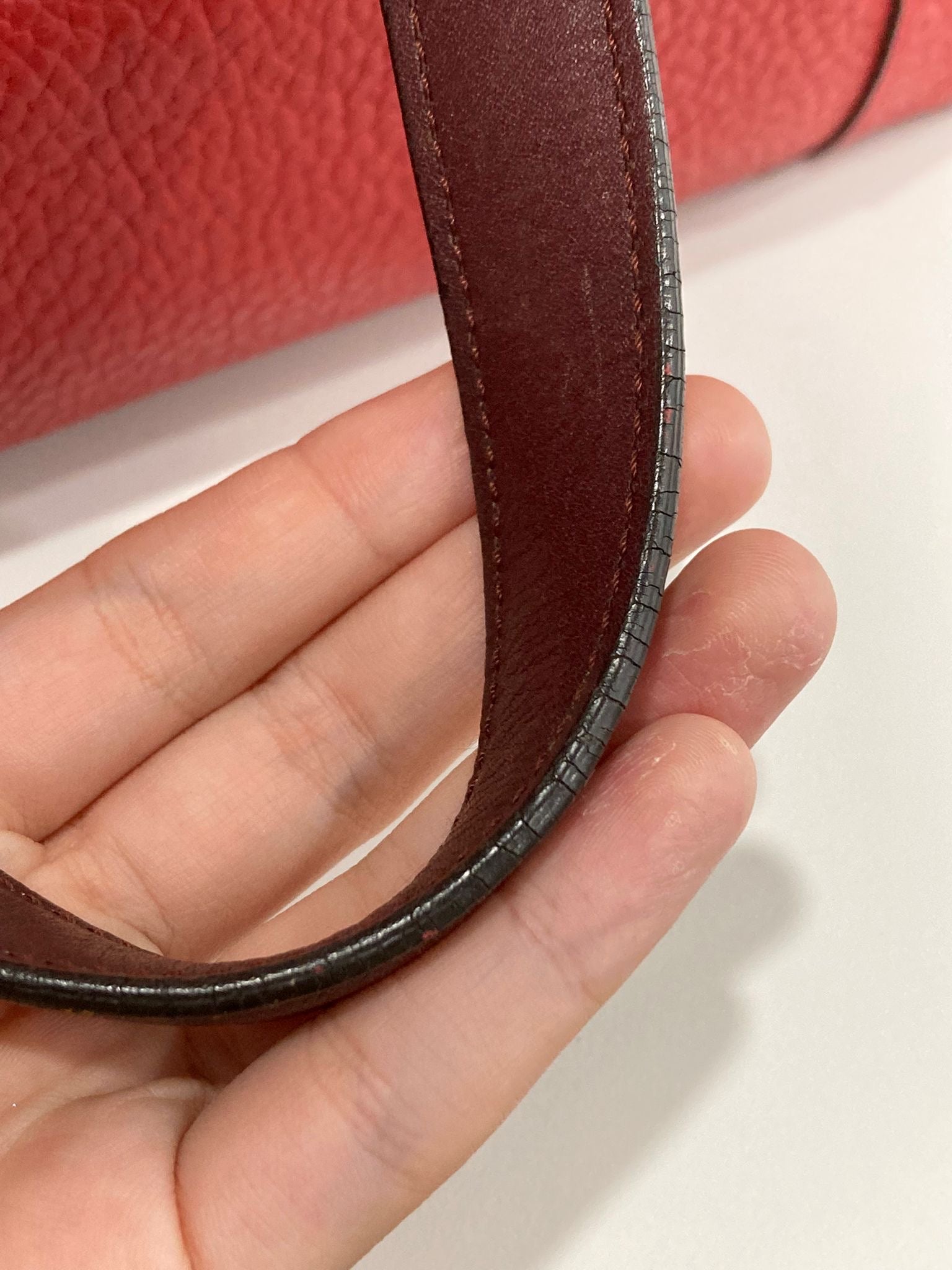 Loewe amazona 35 vintage bandolera roja y burdeos