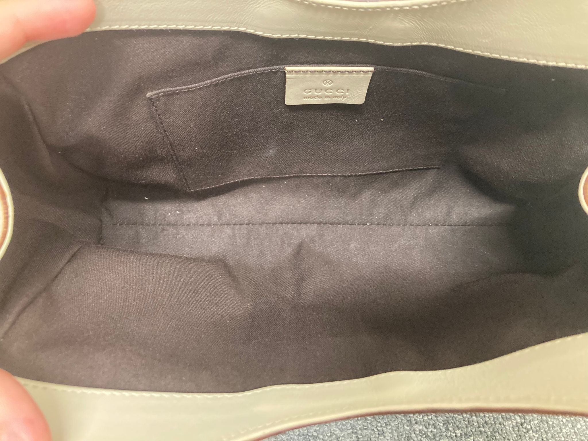 Gucci New Jackie Handbag en canvas beige y piel marfil