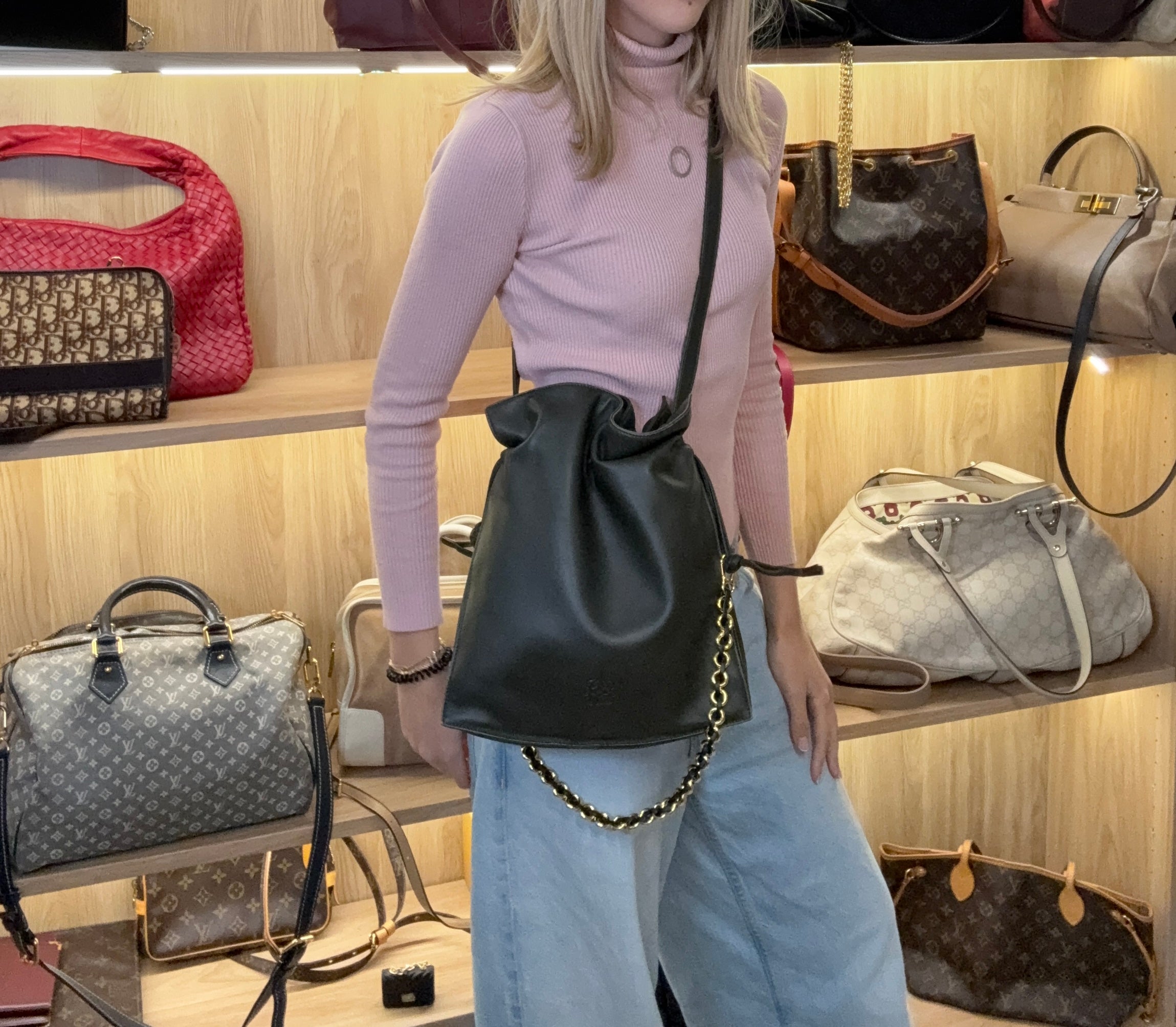 Loewe Flamenco Mediano Vintage Verde Oliva