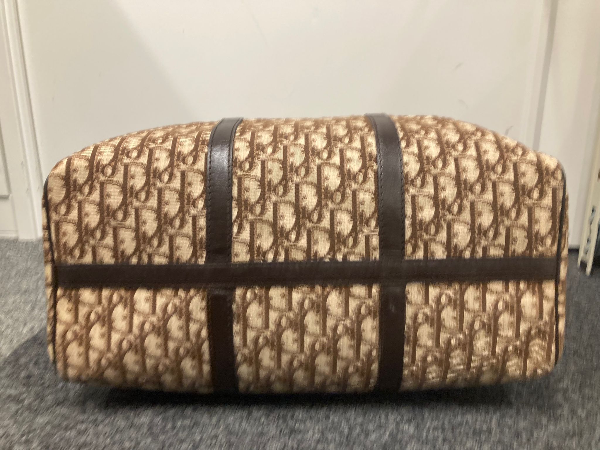 Bolso Dior Trotter Boston monograma Oblique beige/marrón – Talla 40