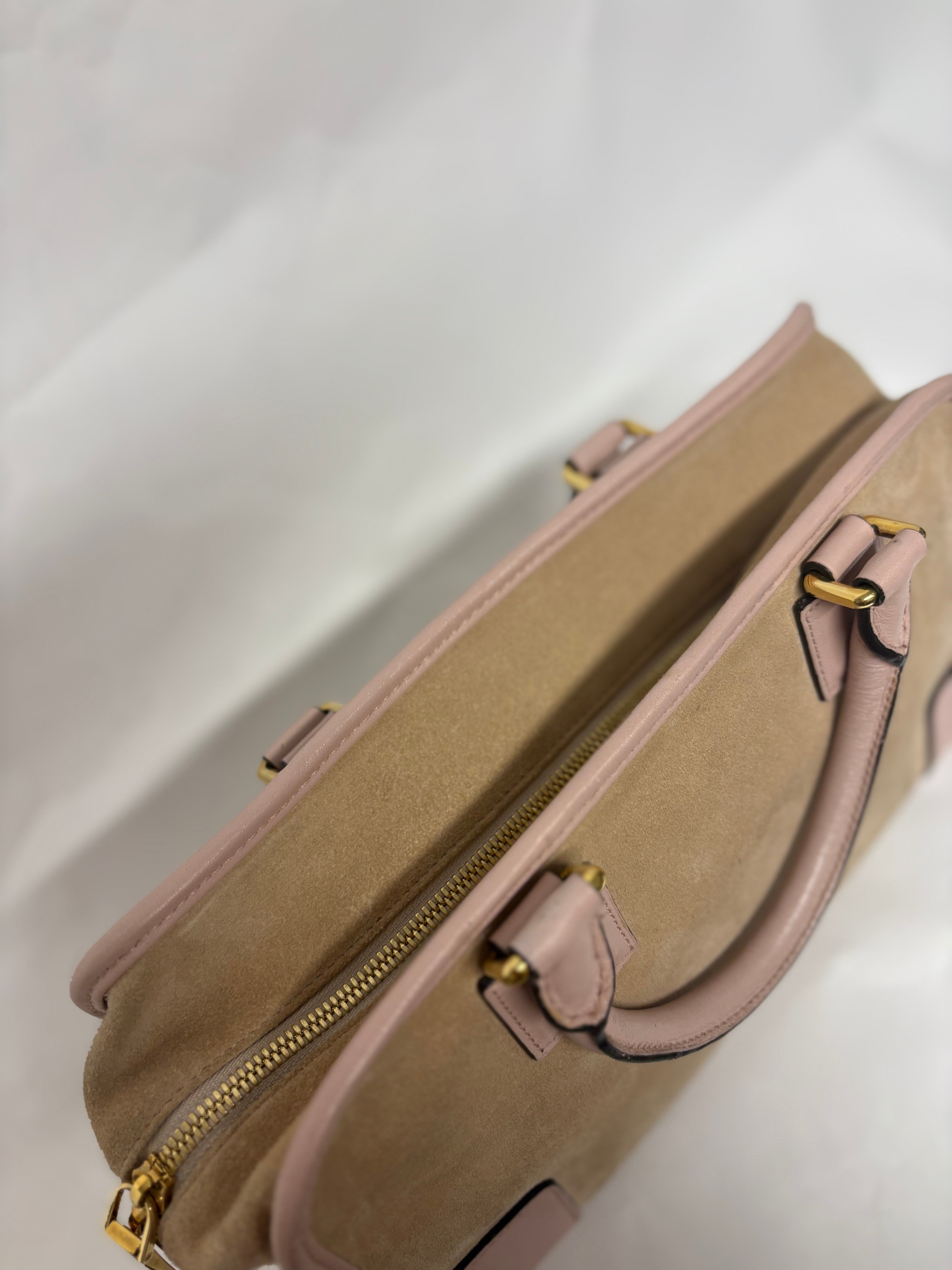 Loewe amazona 30 ante beige y rosa claro