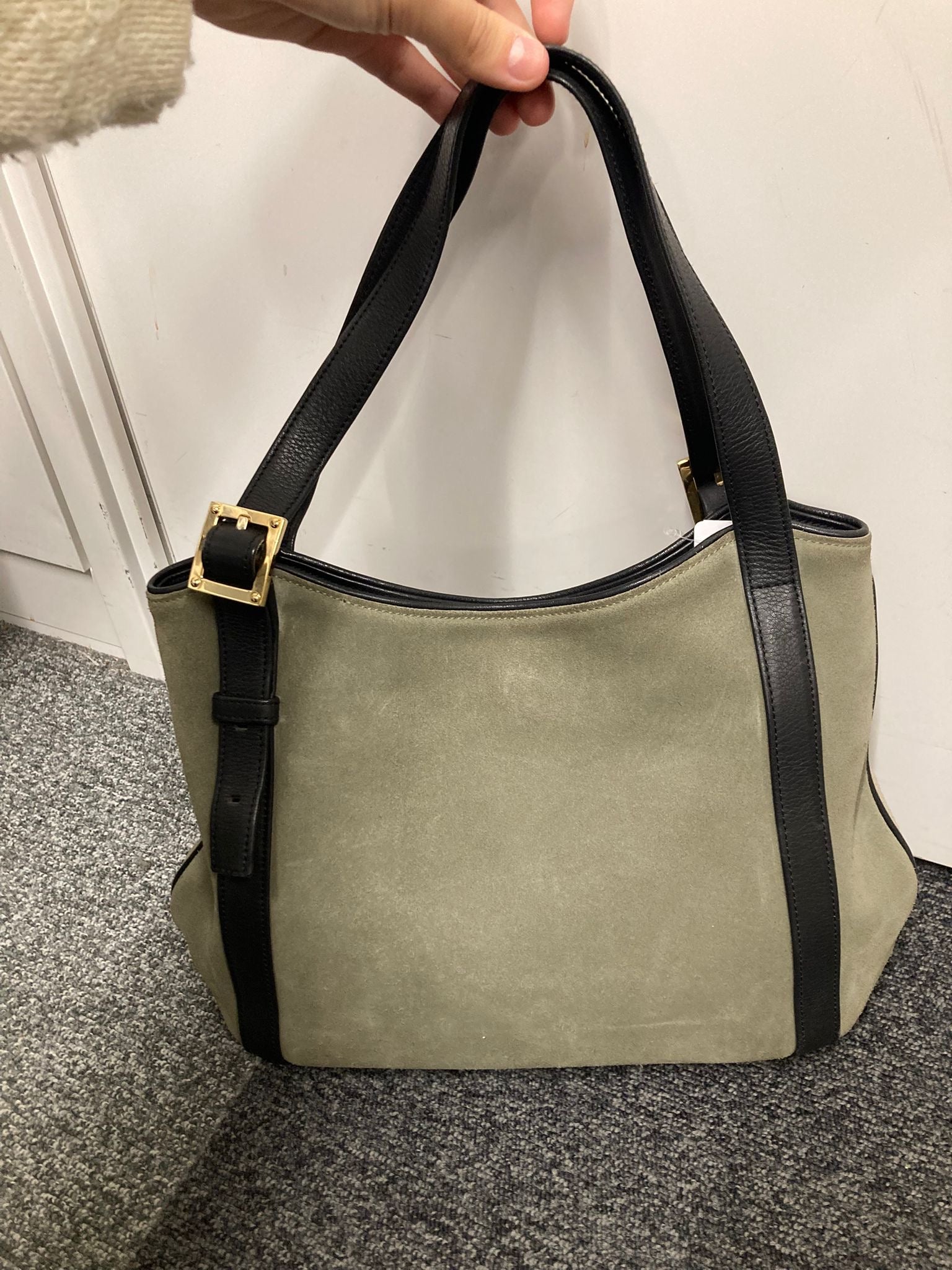 Loewe Tote Bag en ante caqui y piel negra