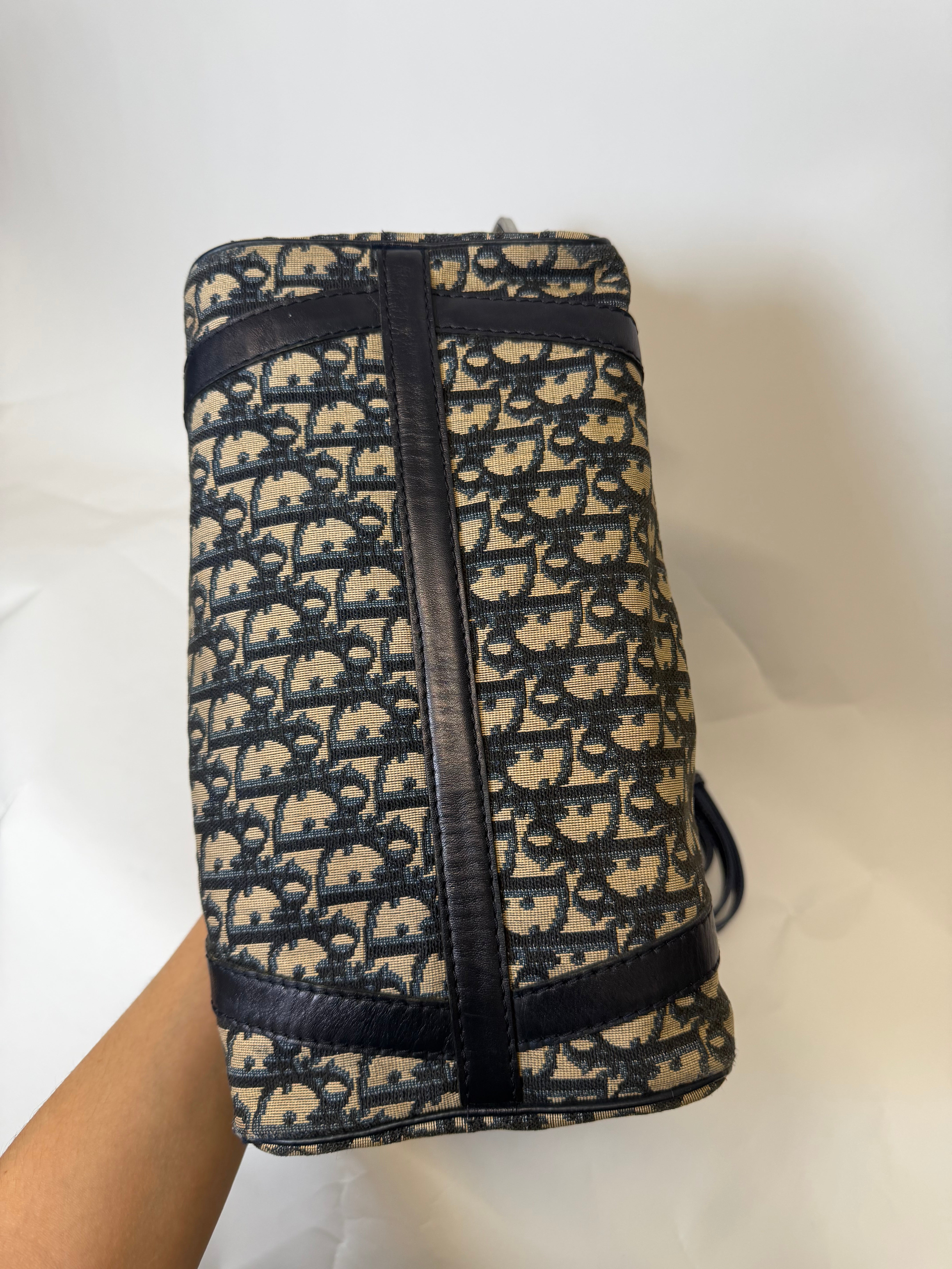 Dior Trotter Boston Lona y Piel Azul Marino