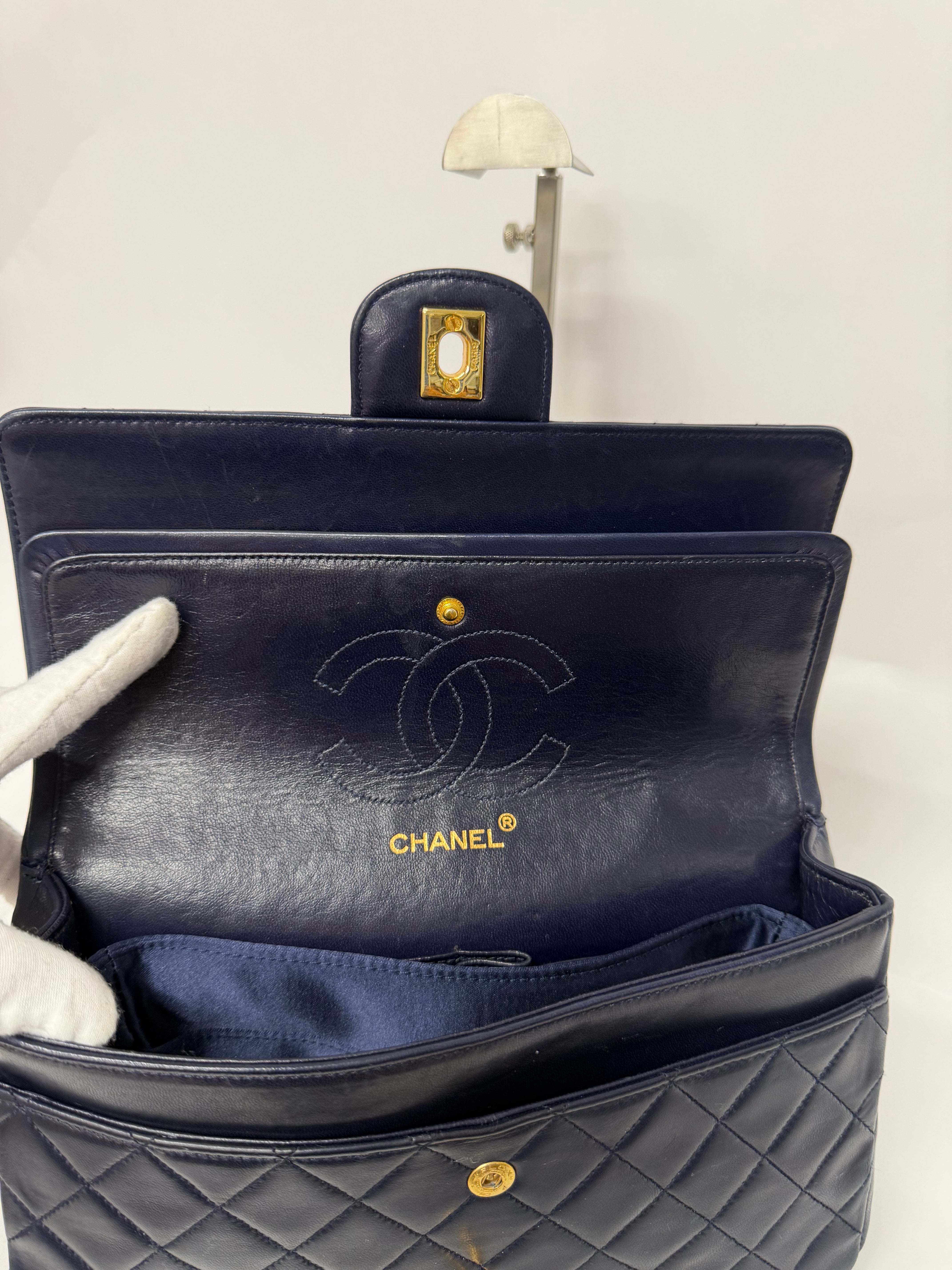 Chanel Timeless 25 Doble Solapa Navy Serie 0