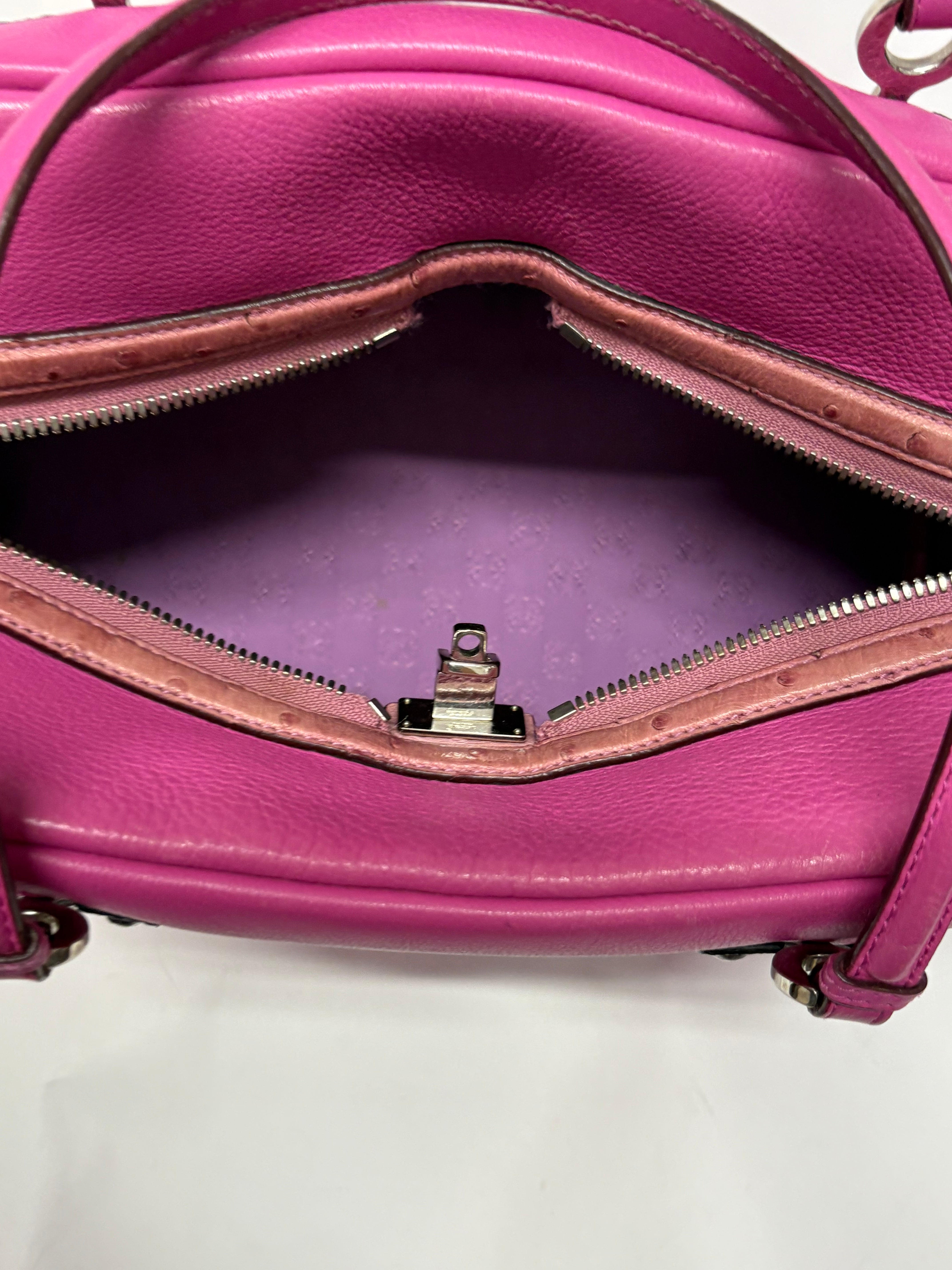 Loewe Bolso Vintage Fucsia Piel con Detalles Exóticos