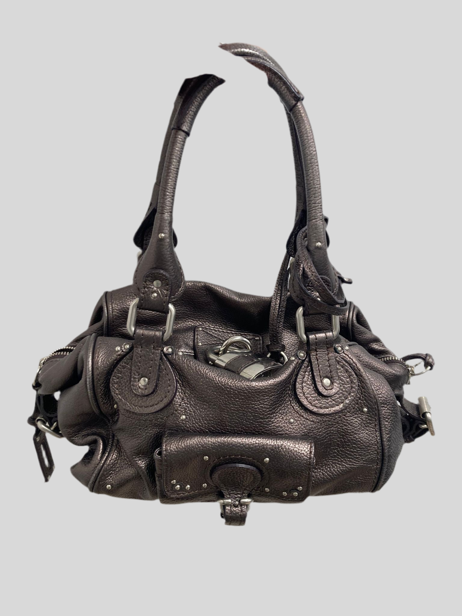 Chloé Paddington Metallic – Piel bronce