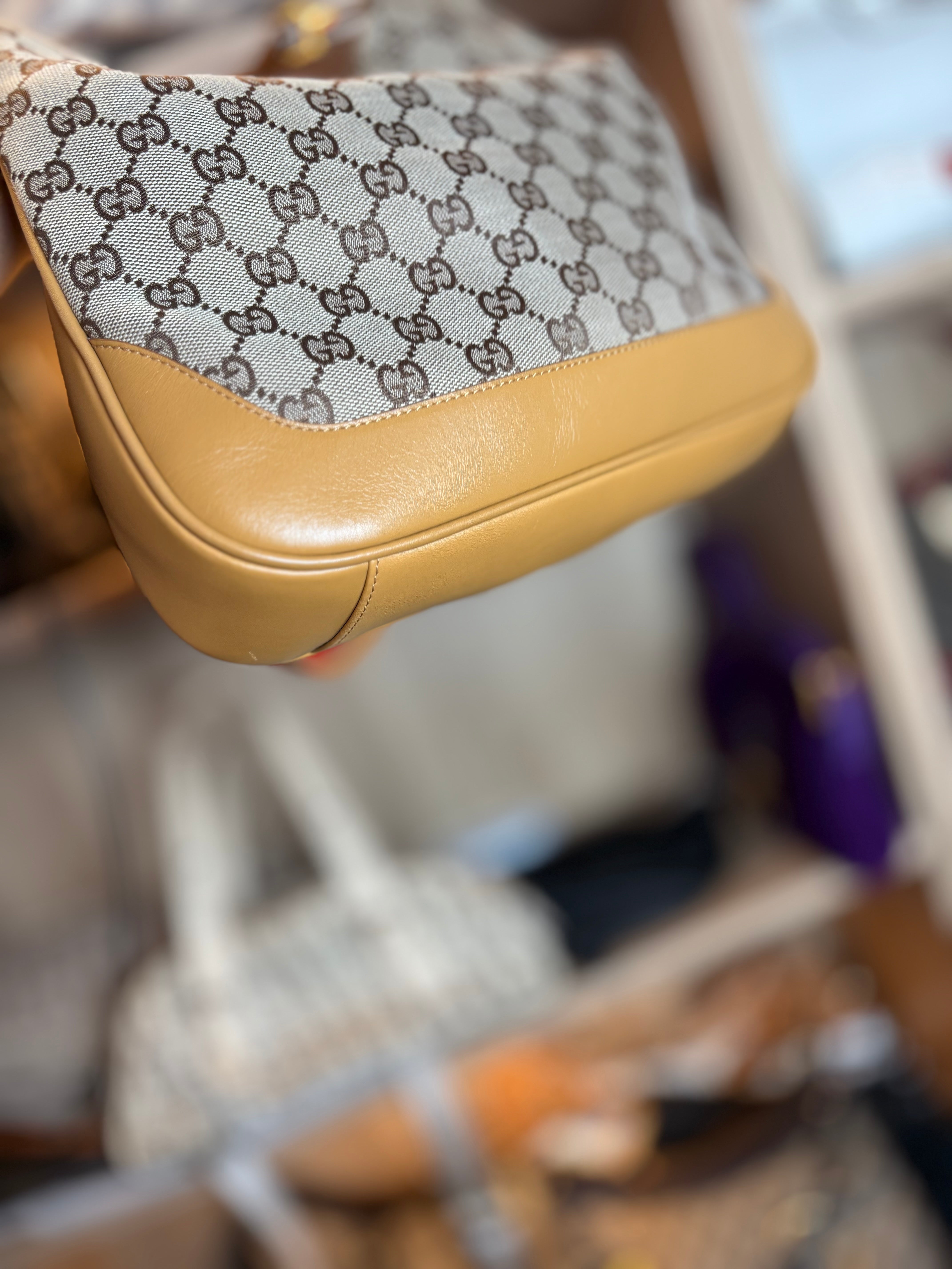 Gucci Bamboo Monogram GG Canvas Beige