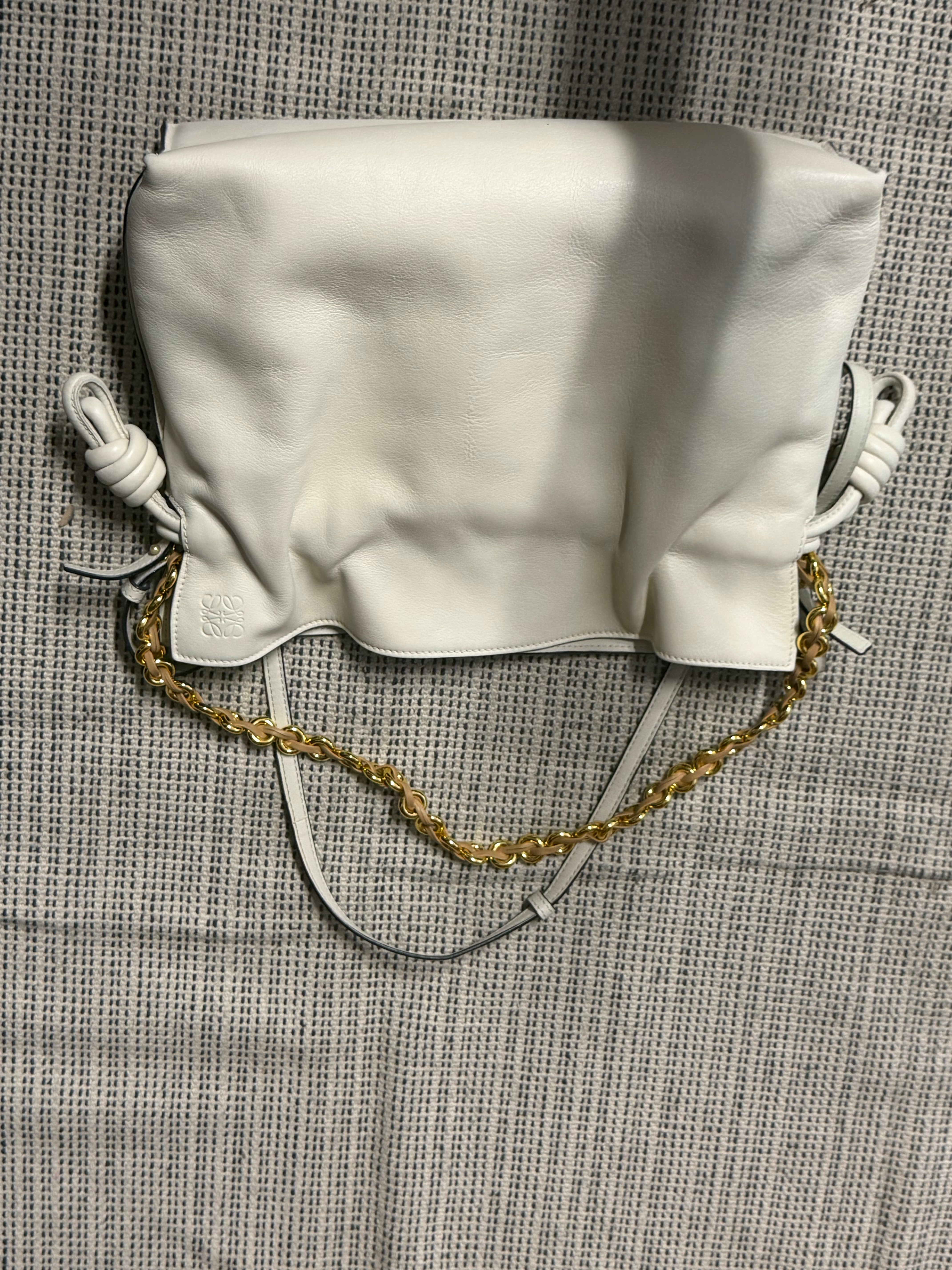 Loewe Flamenco Mediano Piel Blanco Roto