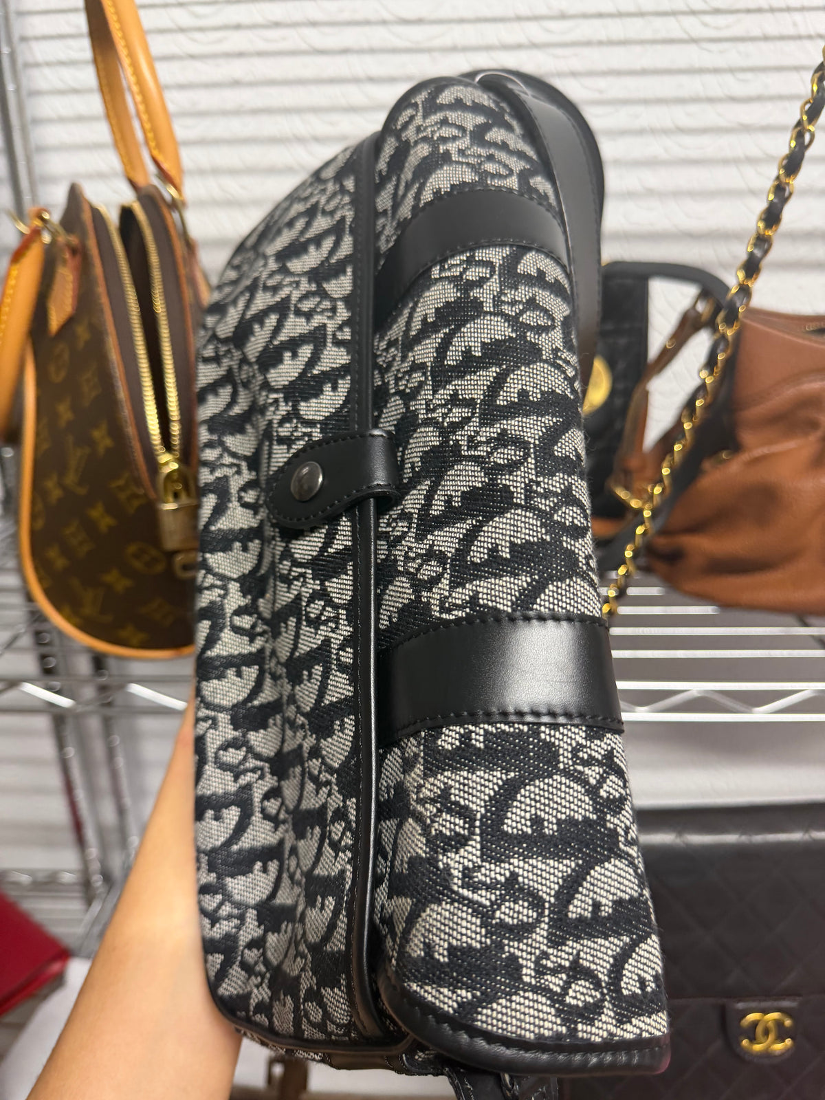Christian Dior Diorissimo Trotter Bandolera Lona Oblique Negra