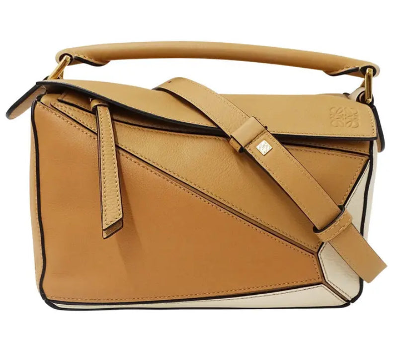 Loewe Puzzle Small Tricolor marrón/blanco