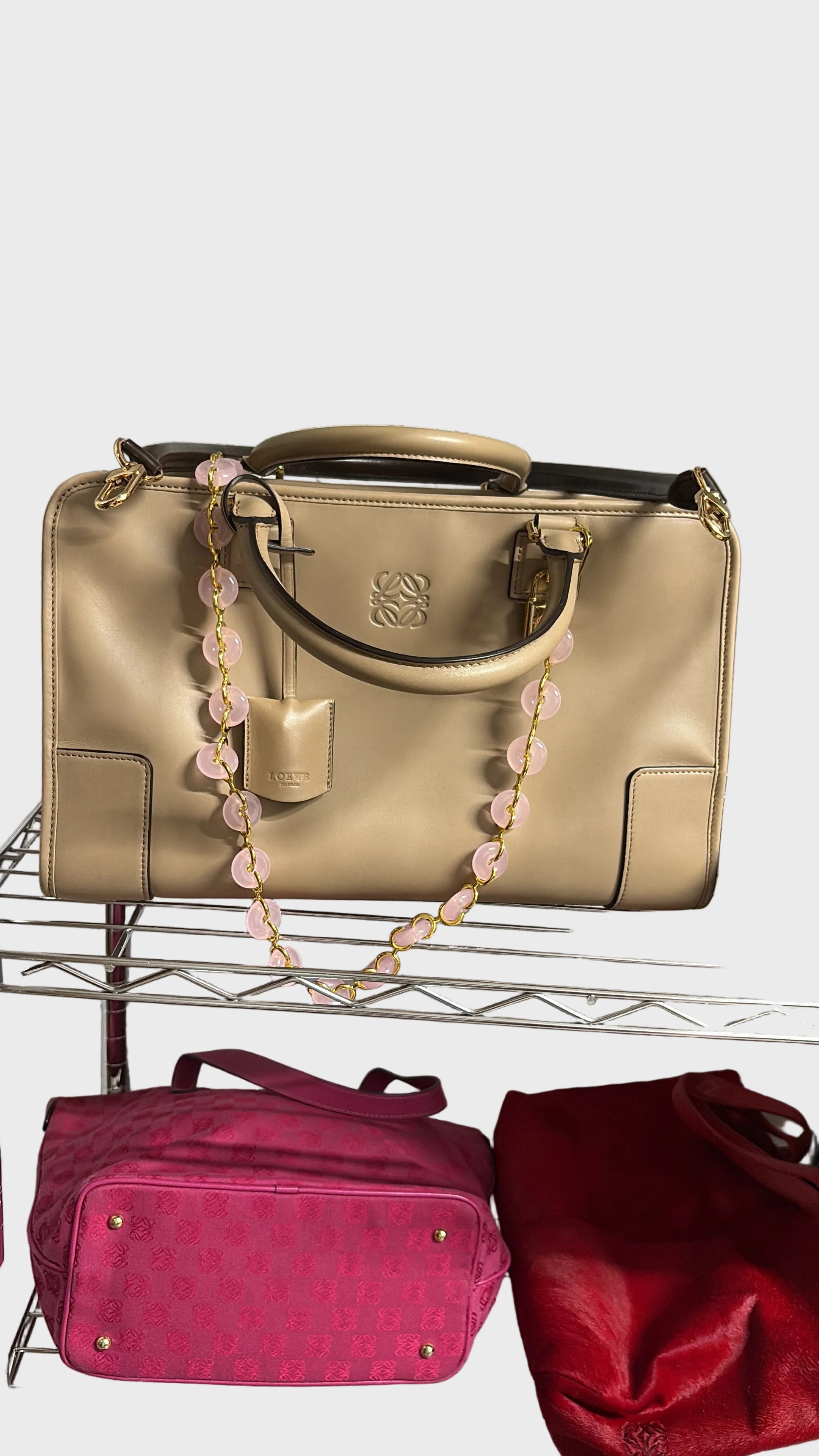 Loewe amazona 36 camel claro con bandoleras extra