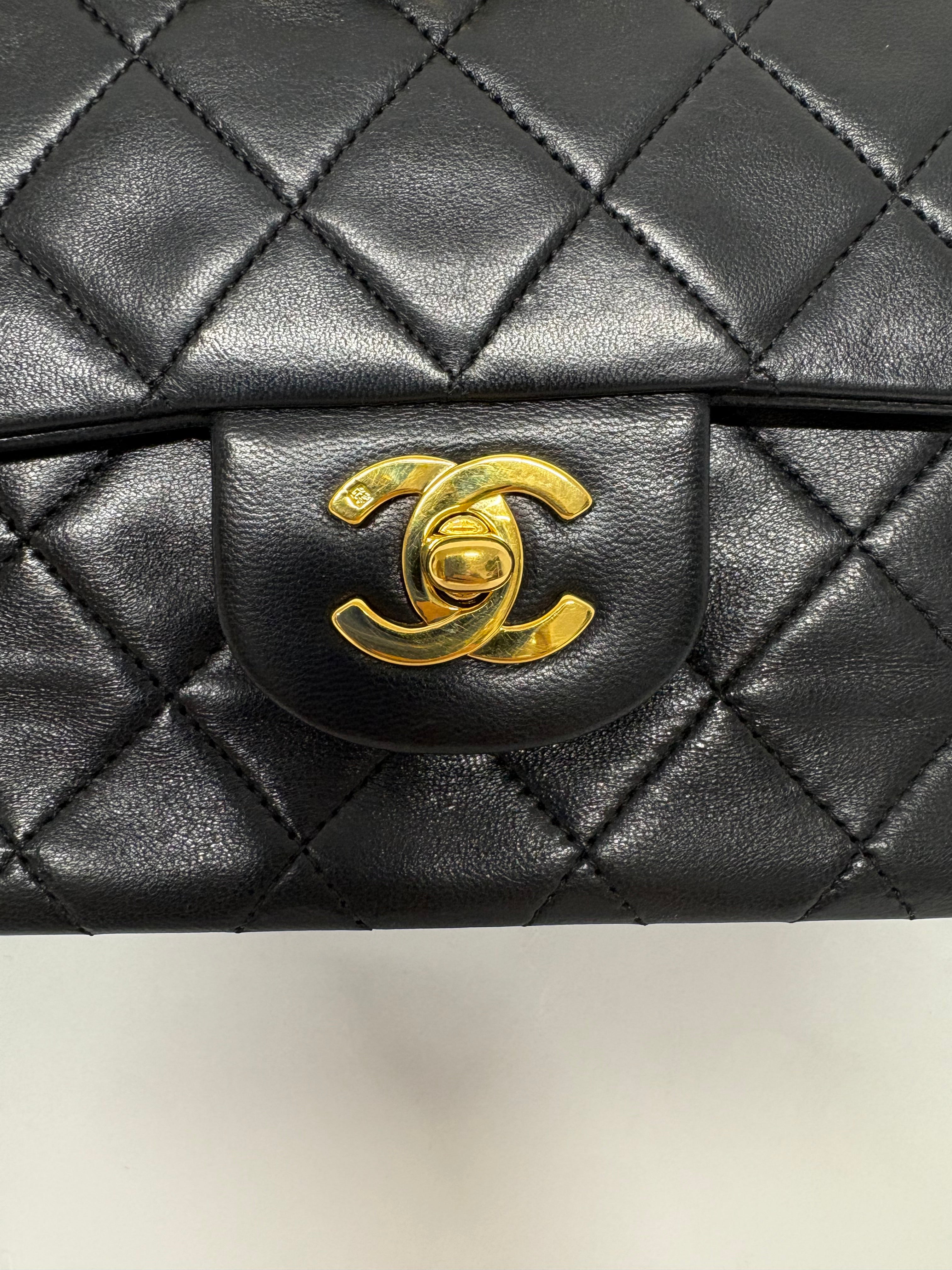 Chanel Timeless Double Flap 25 Lambskin Negro Classic Flap | Serie 1