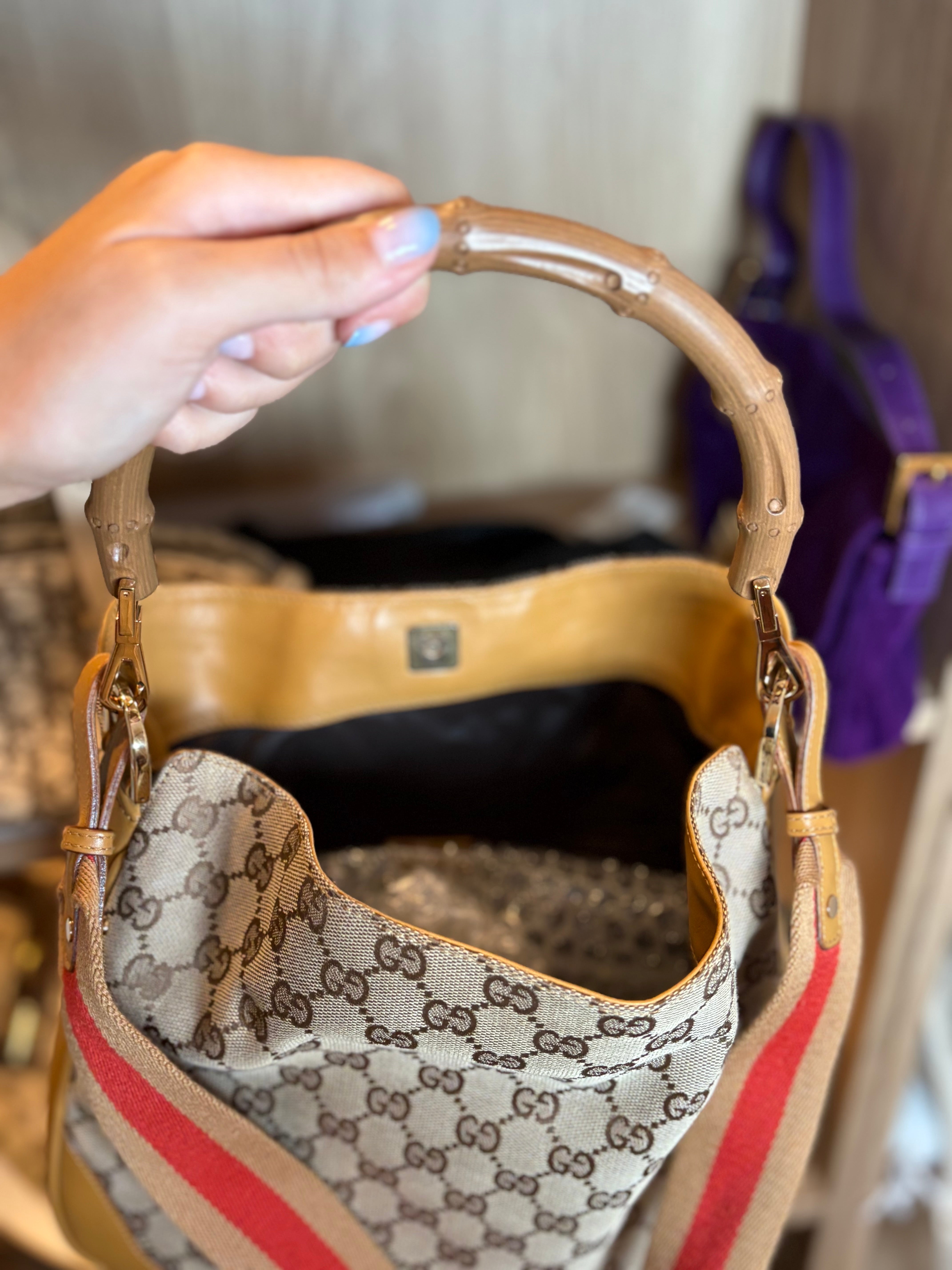 Gucci Bamboo Monogram GG Canvas Beige