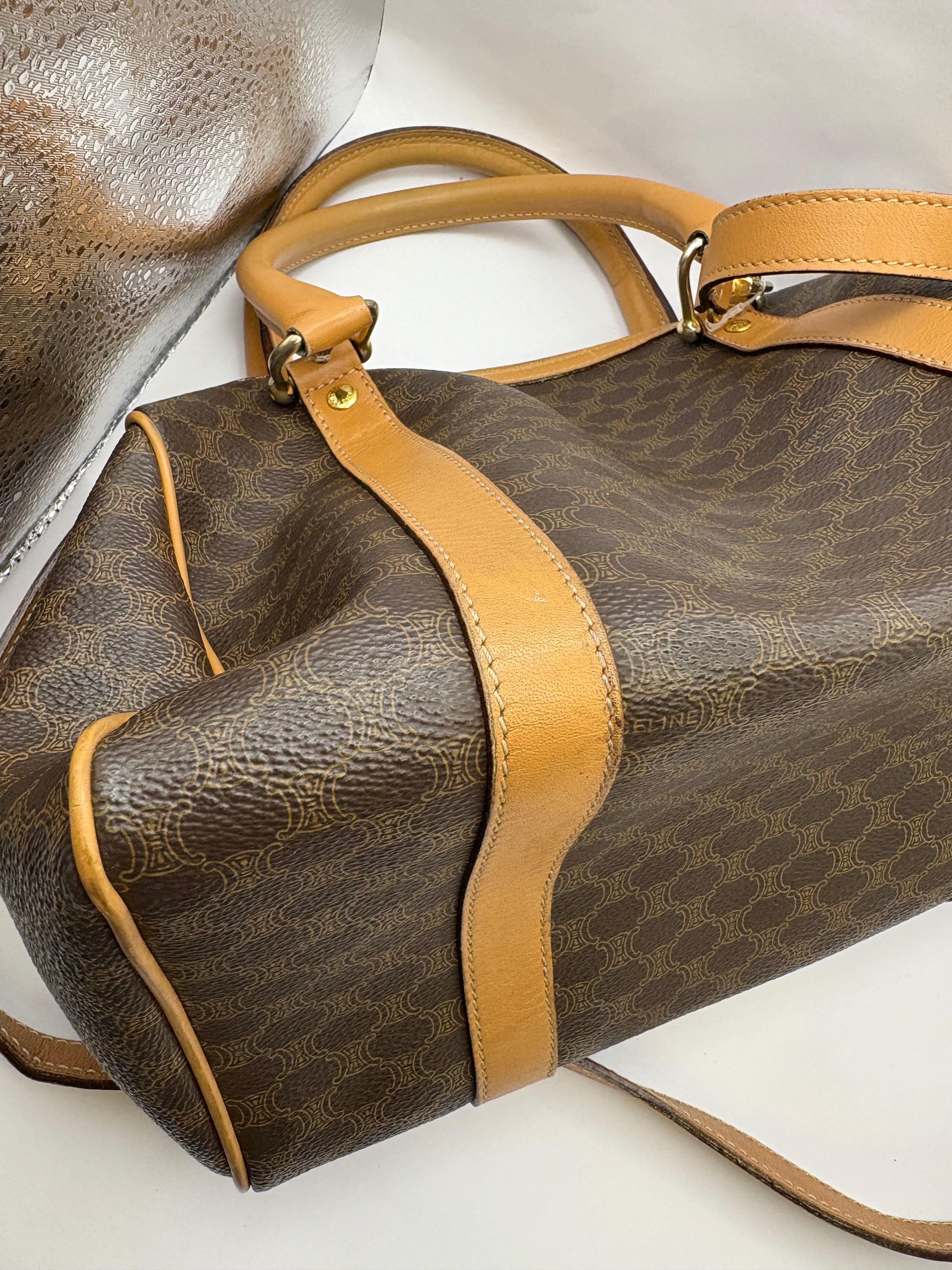 CELINE Macadam Mini Boston Vintage bandolera – Triomphe Logo
