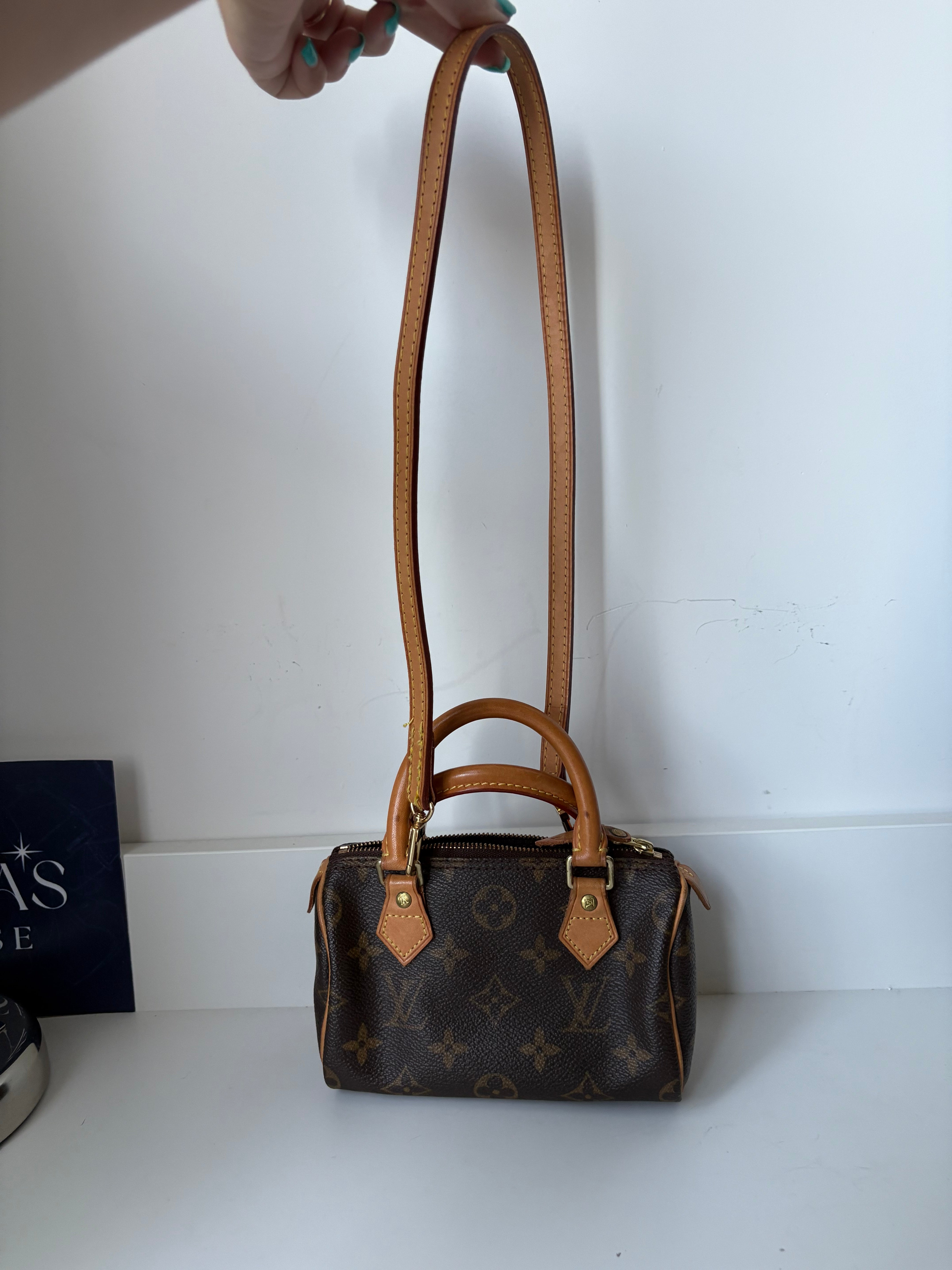 Louis Vuitton Nano Speedy Canvas monogram con correa