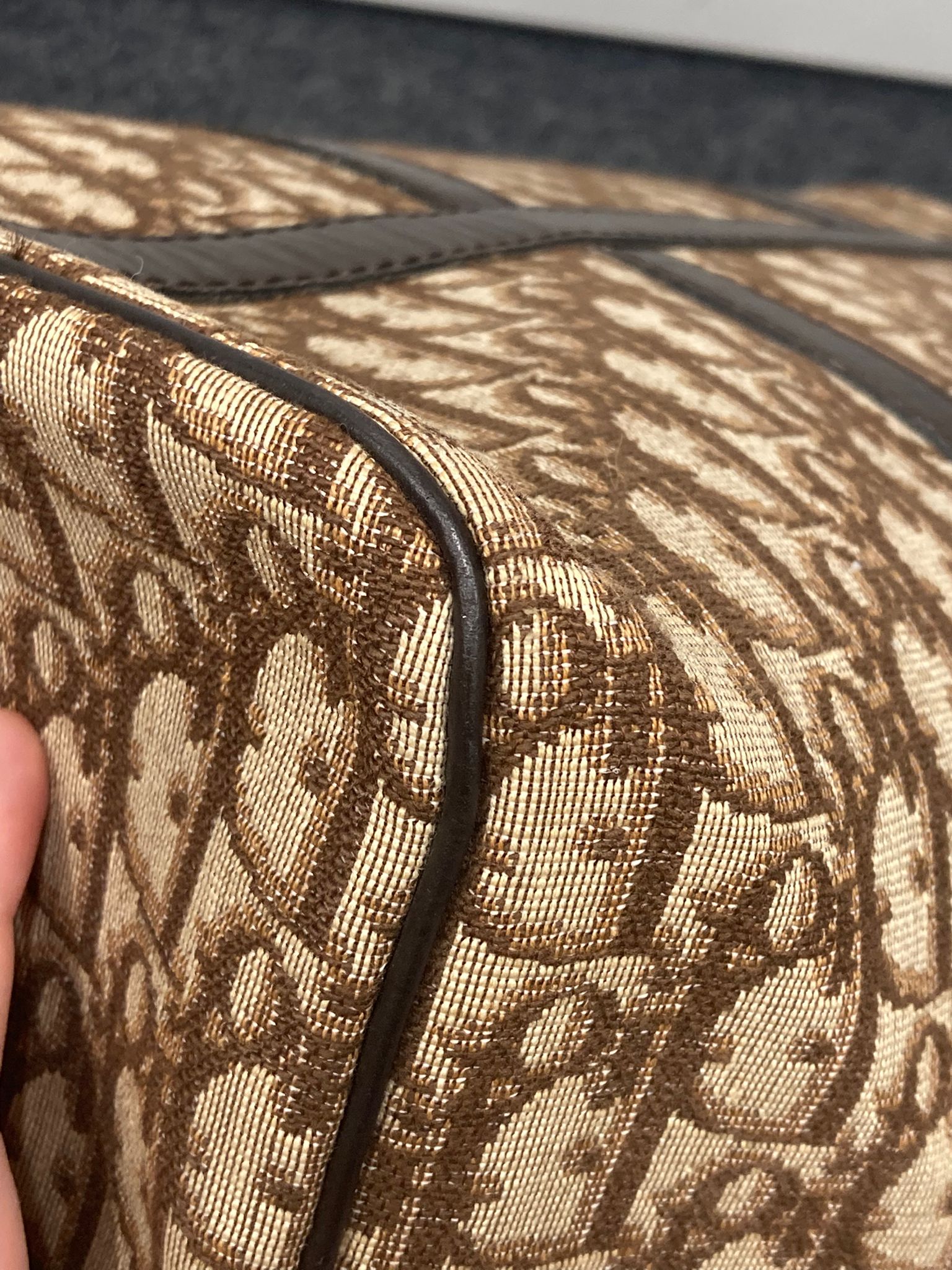 Bolso Dior Trotter Boston monograma Oblique beige/marrón – Talla 40