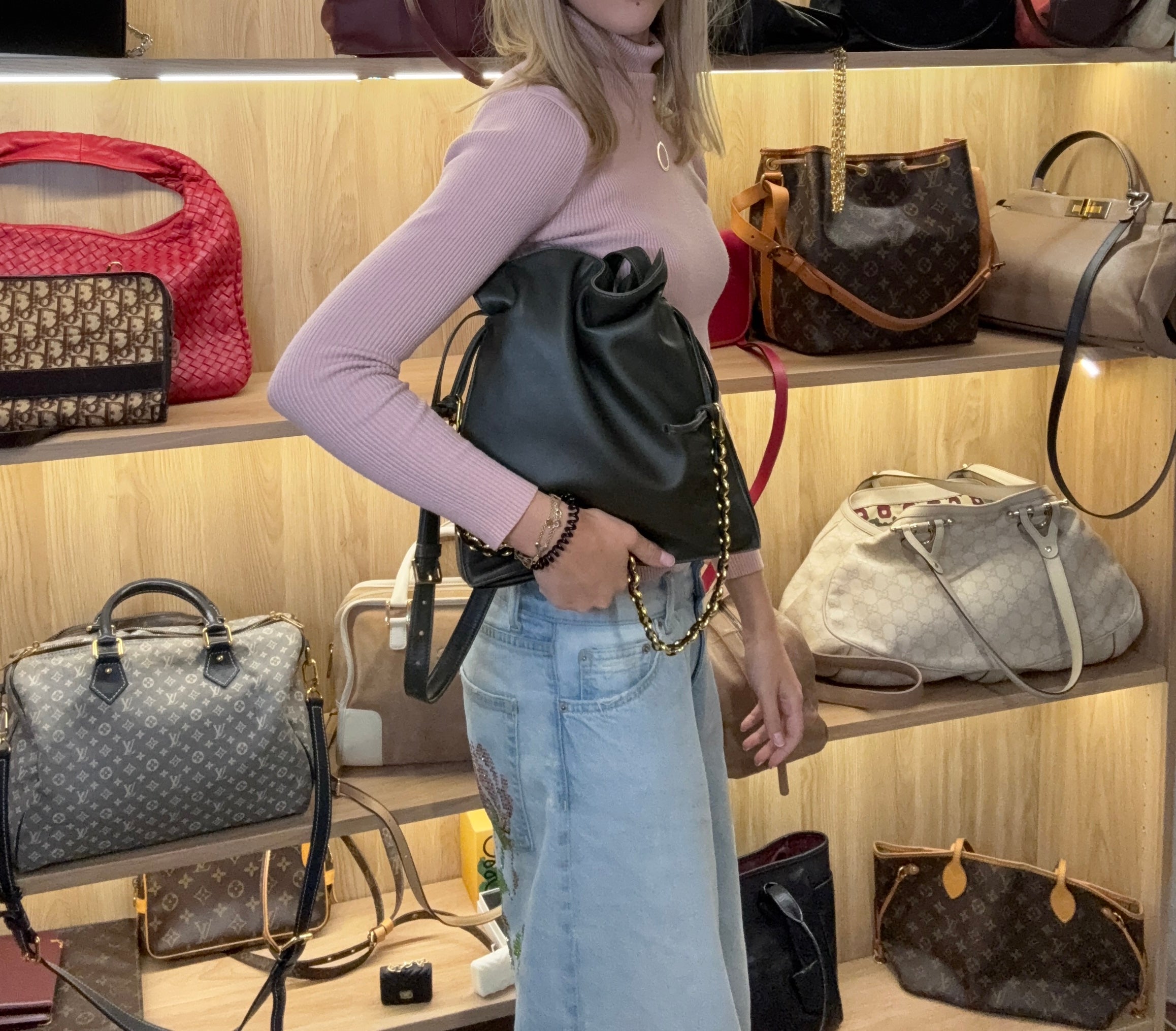 Loewe Flamenco Mediano Vintage Verde Oliva