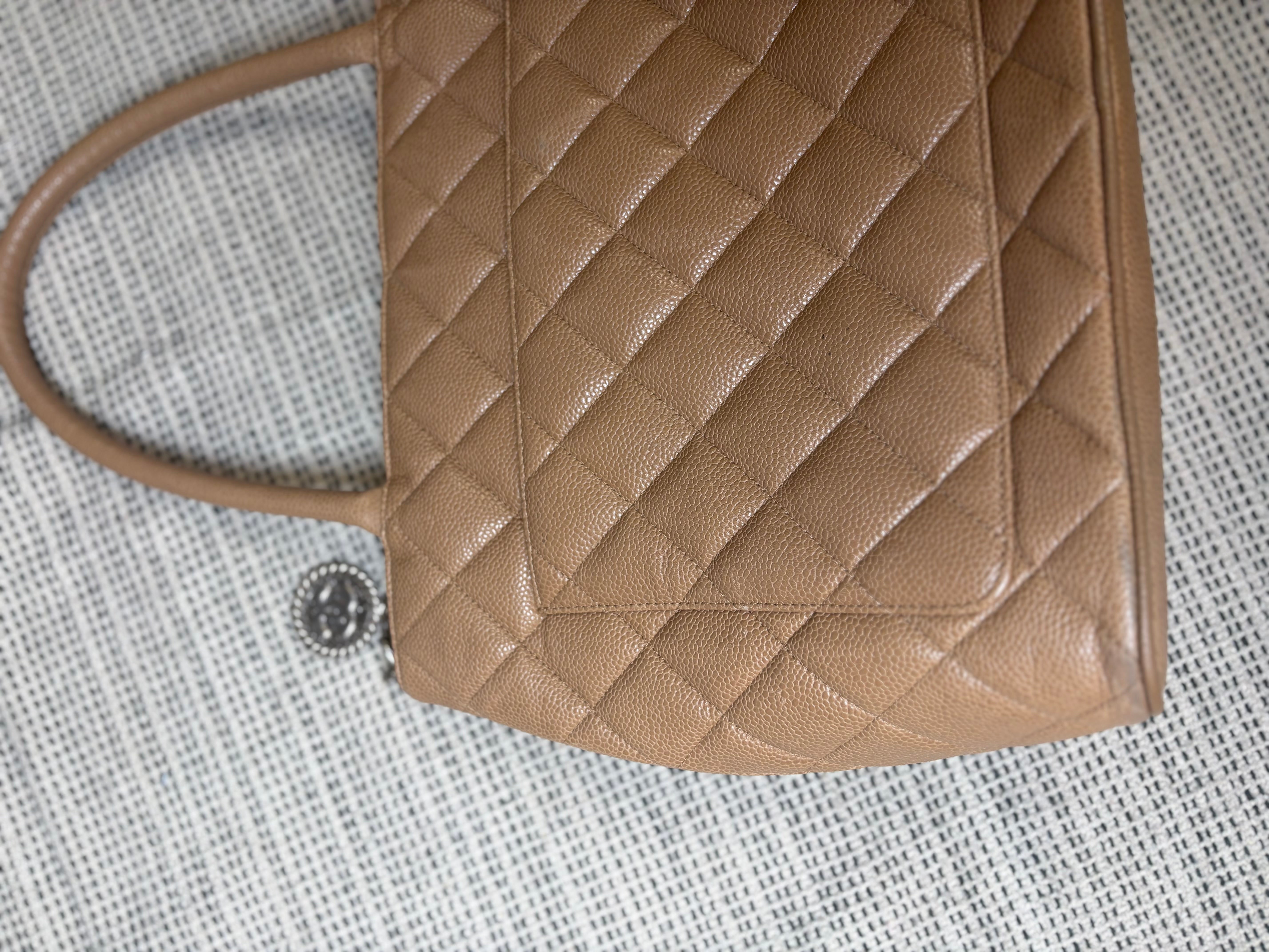 Chanel cambon tote caviar beige mediana