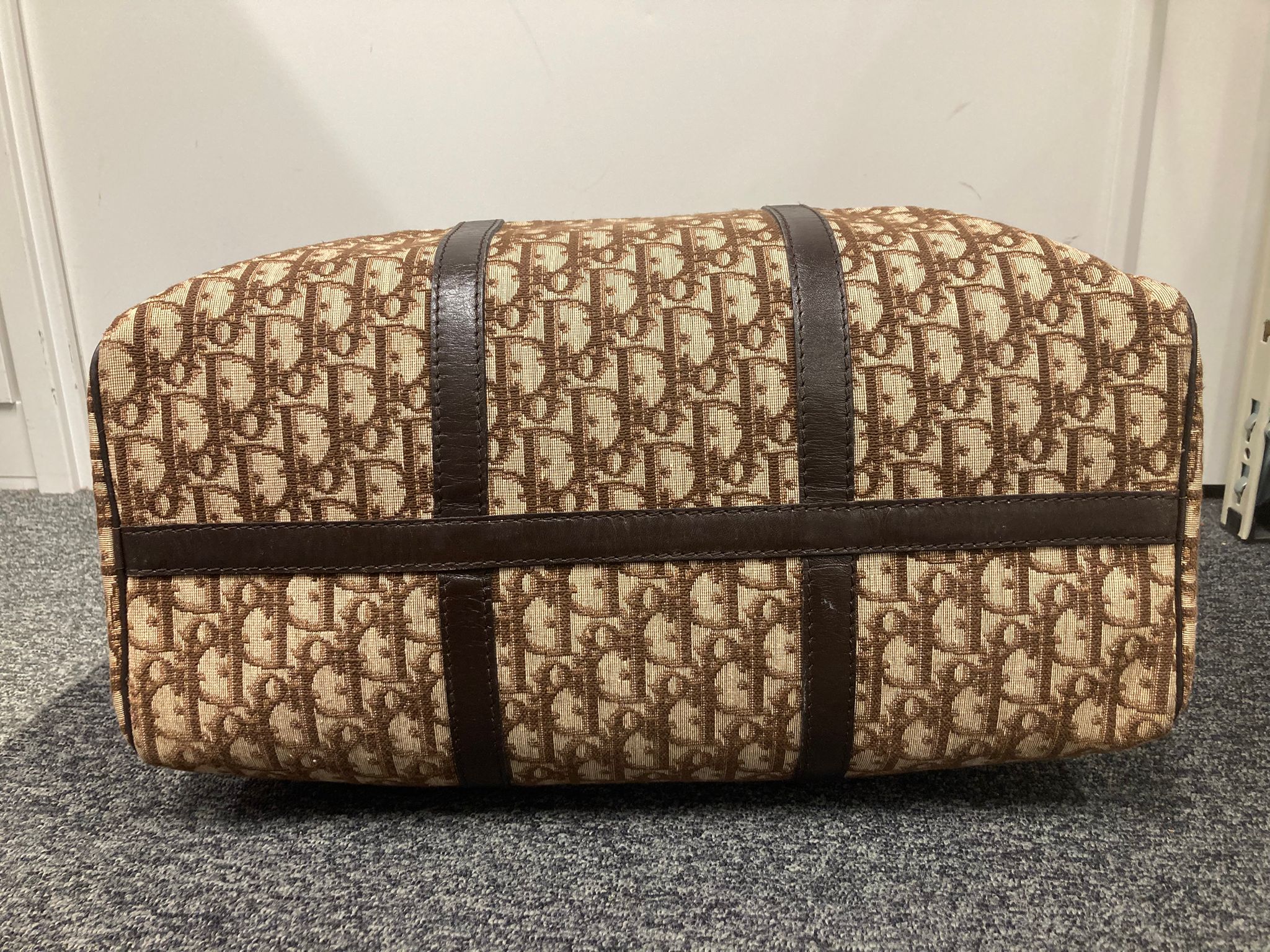 Bolso Dior Trotter Boston monograma Oblique beige/marrón – Talla 40