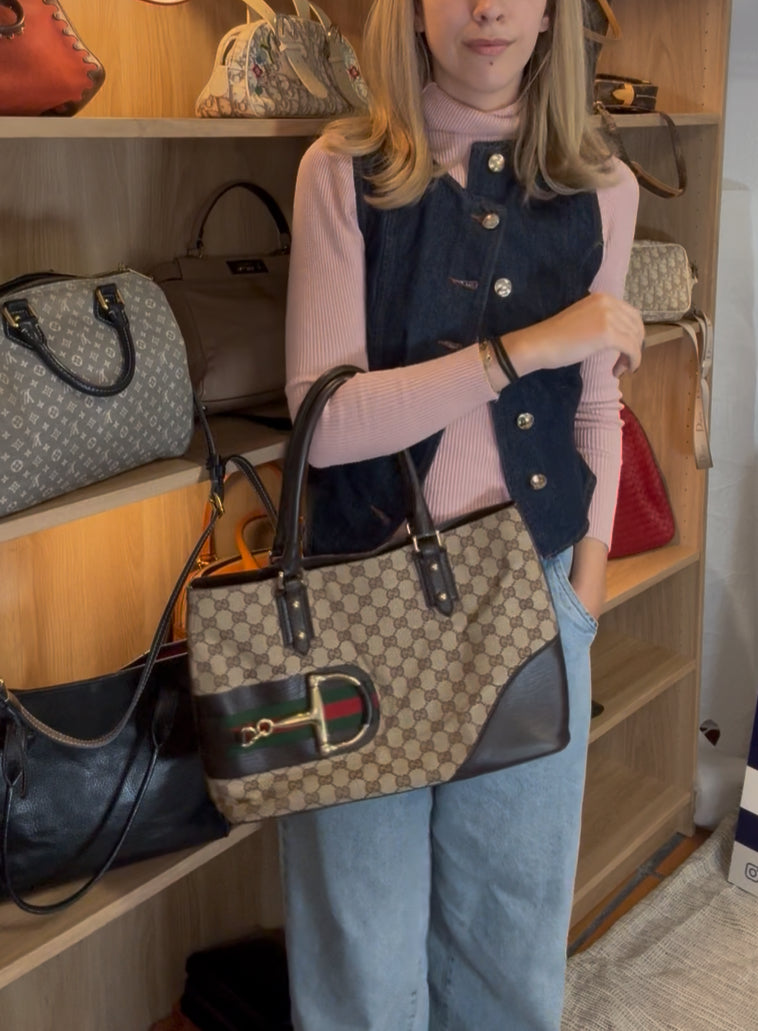 Gucci horsebit tote bag go canvas